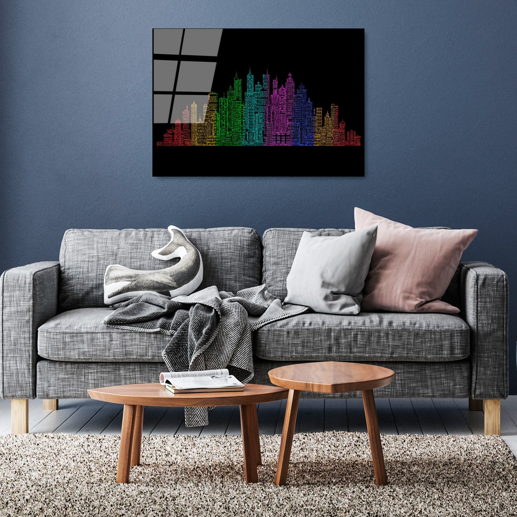 Quadro Decorativo em Vidro Temperado 4 mm (50 x 70 cm) Multicolor – UV-349