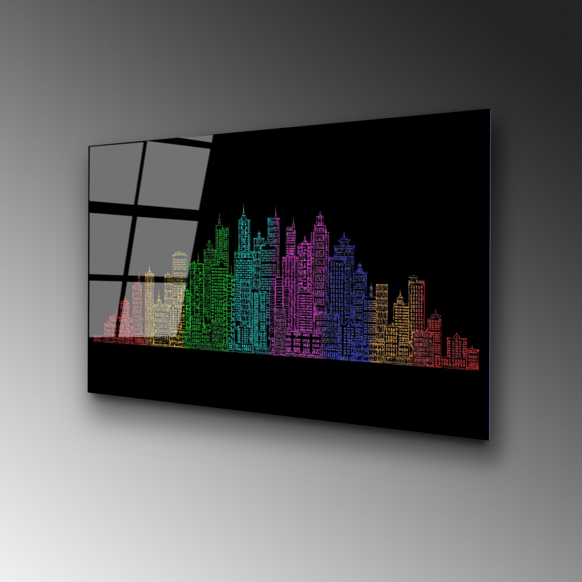 Quadro Decorativo em Vidro Temperado 4 mm (50 x 70 cm) Multicolor – UV-349