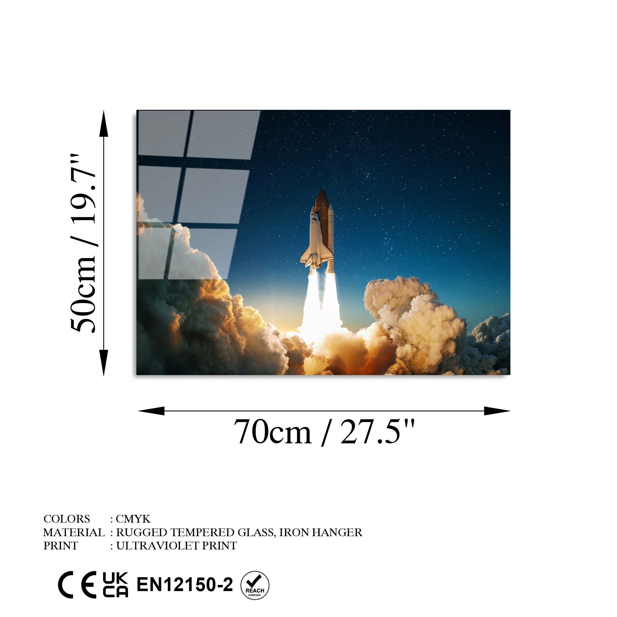 Quadro Decorativo em Vidro 100% Temperado UV-351, Multicolor, 50 x 70 cm (4 mm) – Ref. 123BZM1445