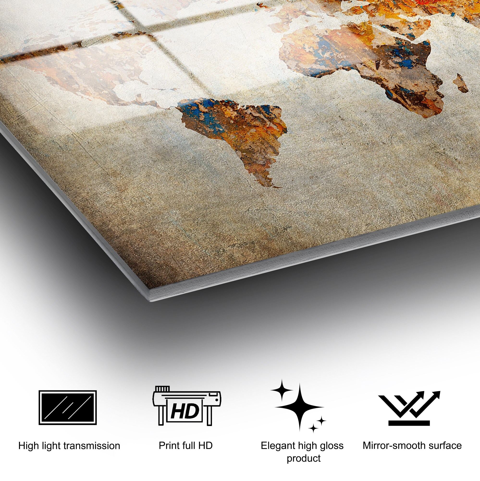 Quadro Decorativo em Vidro Temperado 100% 50x70 cm, Multicolor – UV-354