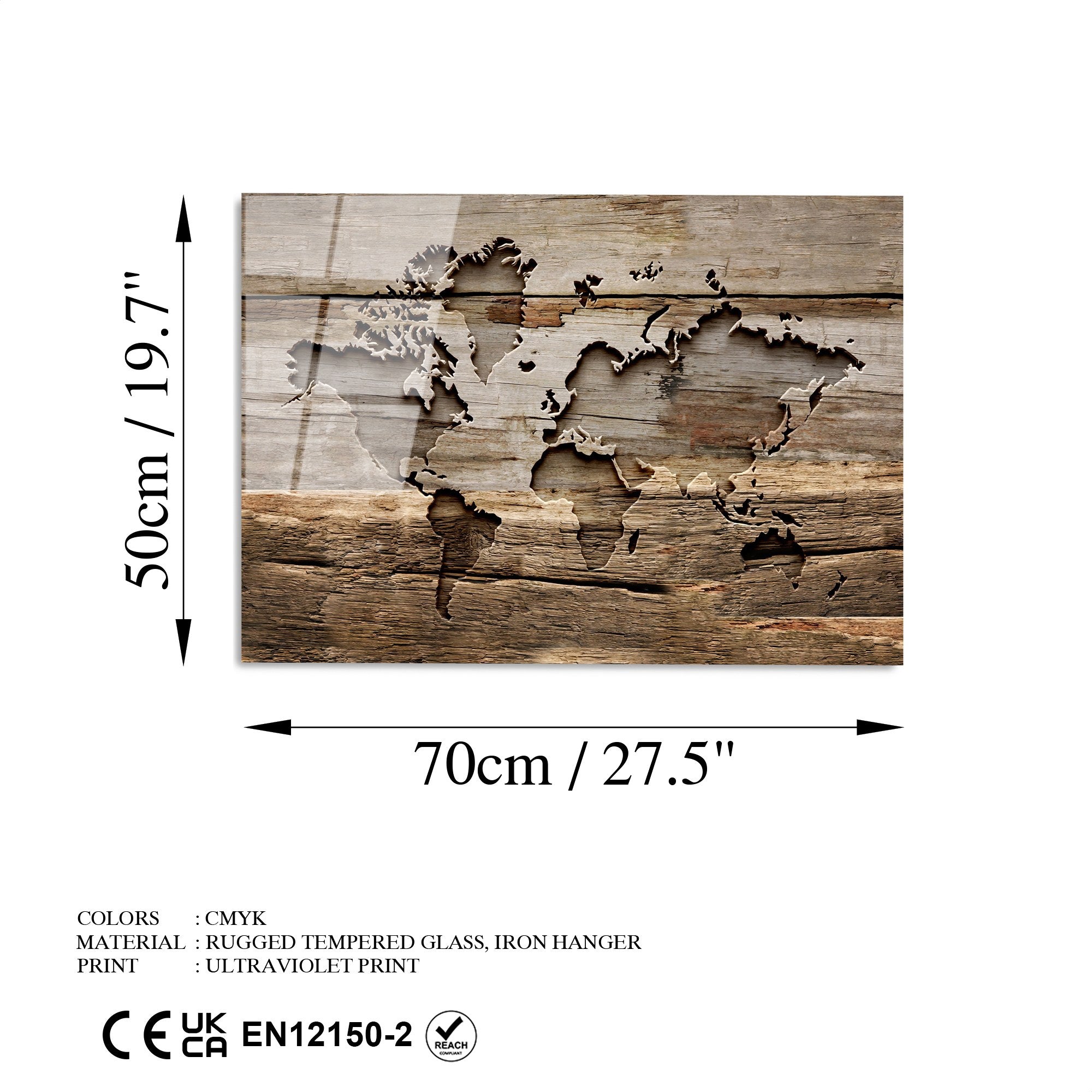 Quadro Decorativo em Vidro Temperado UV-355 (4 mm), Multicolor, 50 x 70 cm – Ref. 123BZM1449