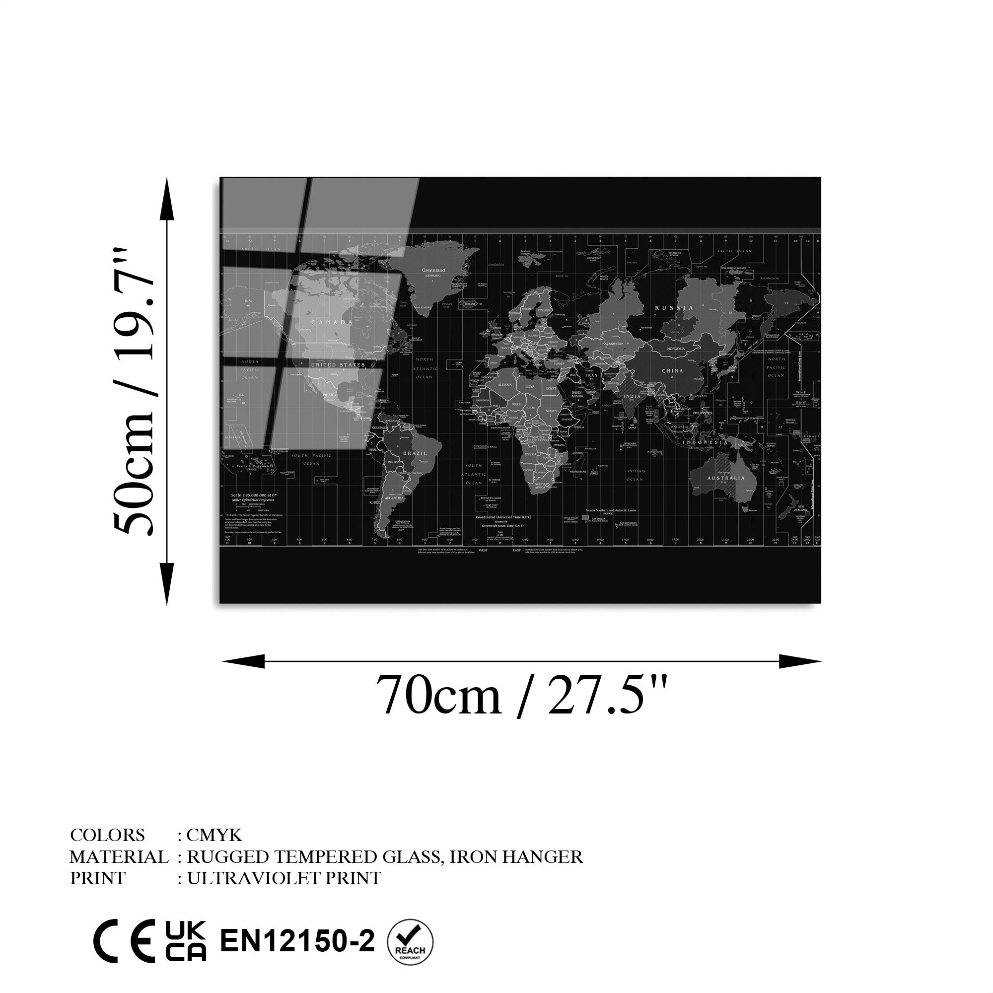 Quadro Decorativo em Vidro Temperado 4 mm 50x70 cm – Multicolor (UV-356)