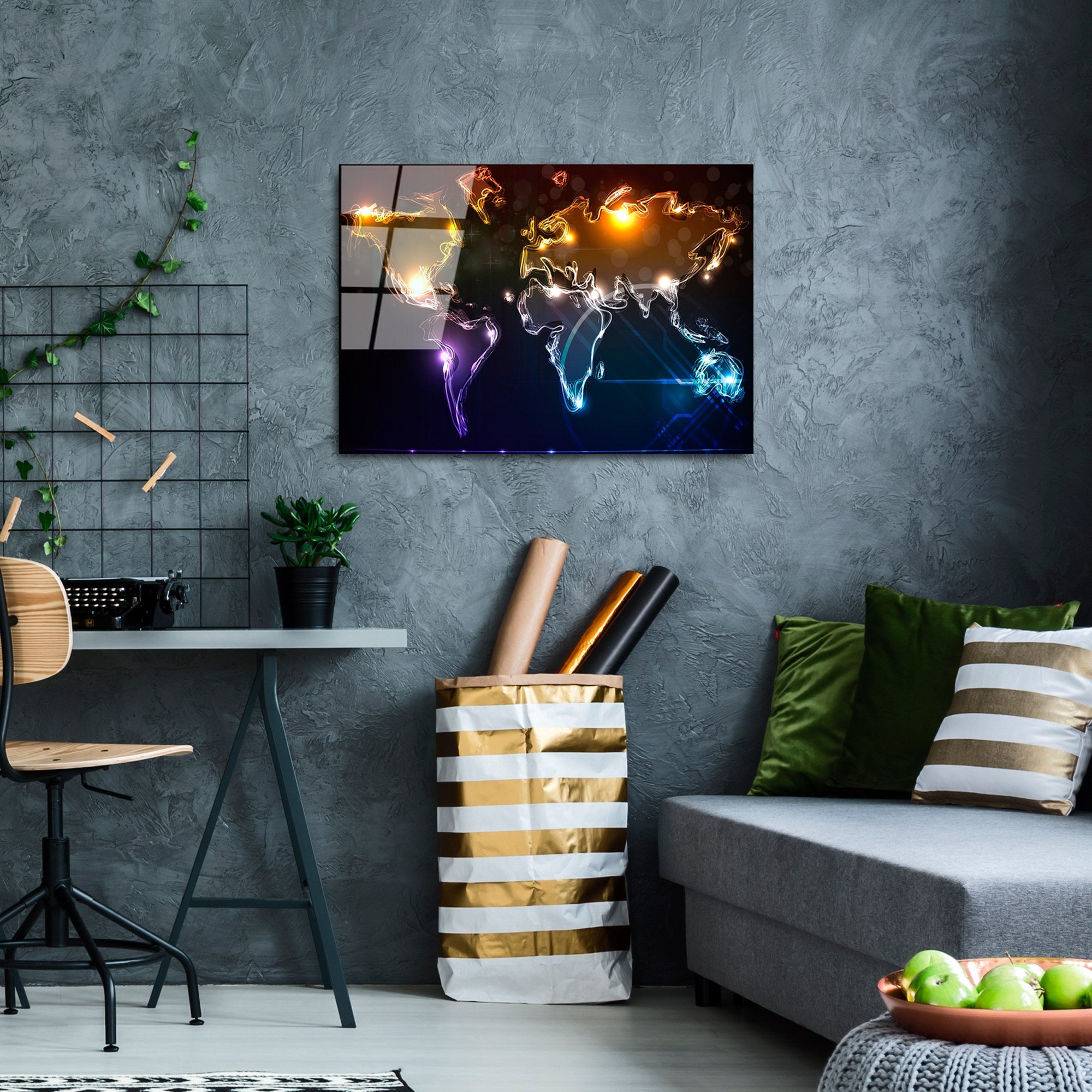 Quadro Decorativo em Vidro Temperado UV-357, 50 x 70 cm, Multicolorido, 4 mm