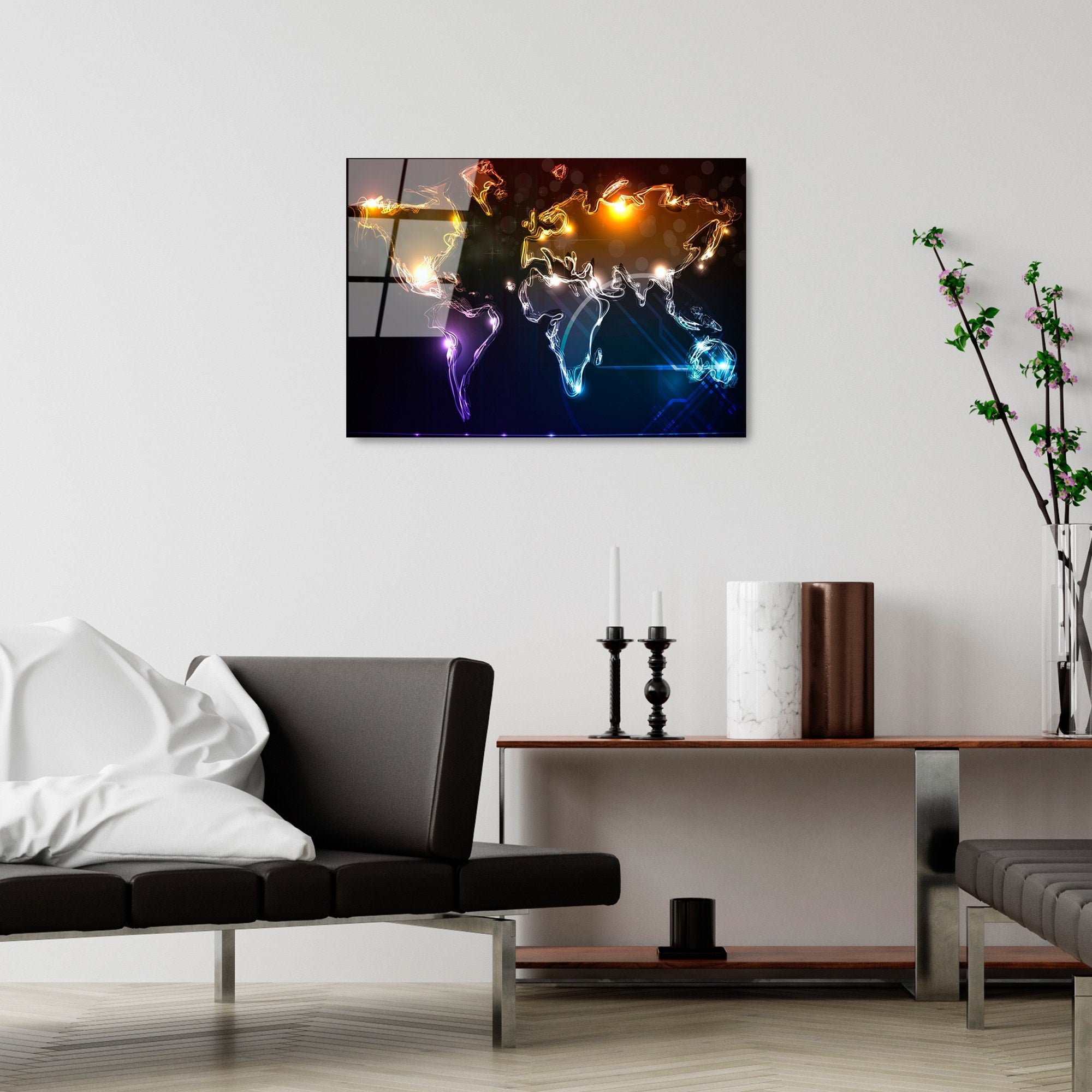 Quadro Decorativo em Vidro Temperado UV-357, 50 x 70 cm, Multicolorido, 4 mm