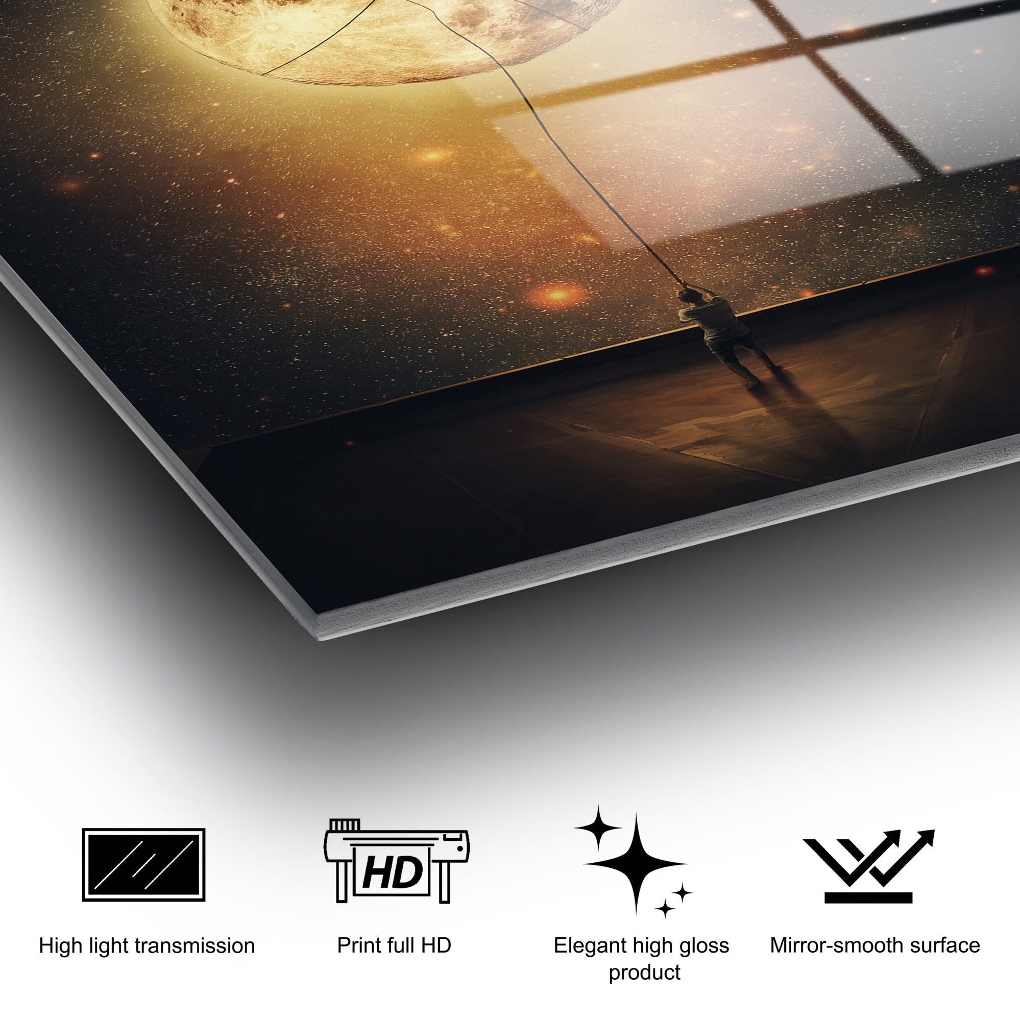 Quadro Decorativo em Vidro Temperado 4 mm UV-362, Multicor, 50 x 70 cm