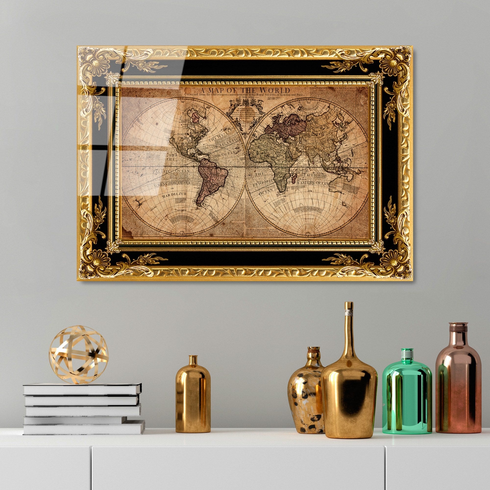 Quadro Decorativo em Vidro Temperado (4 mm) UV-364, Multicolor, 50 x 70 cm