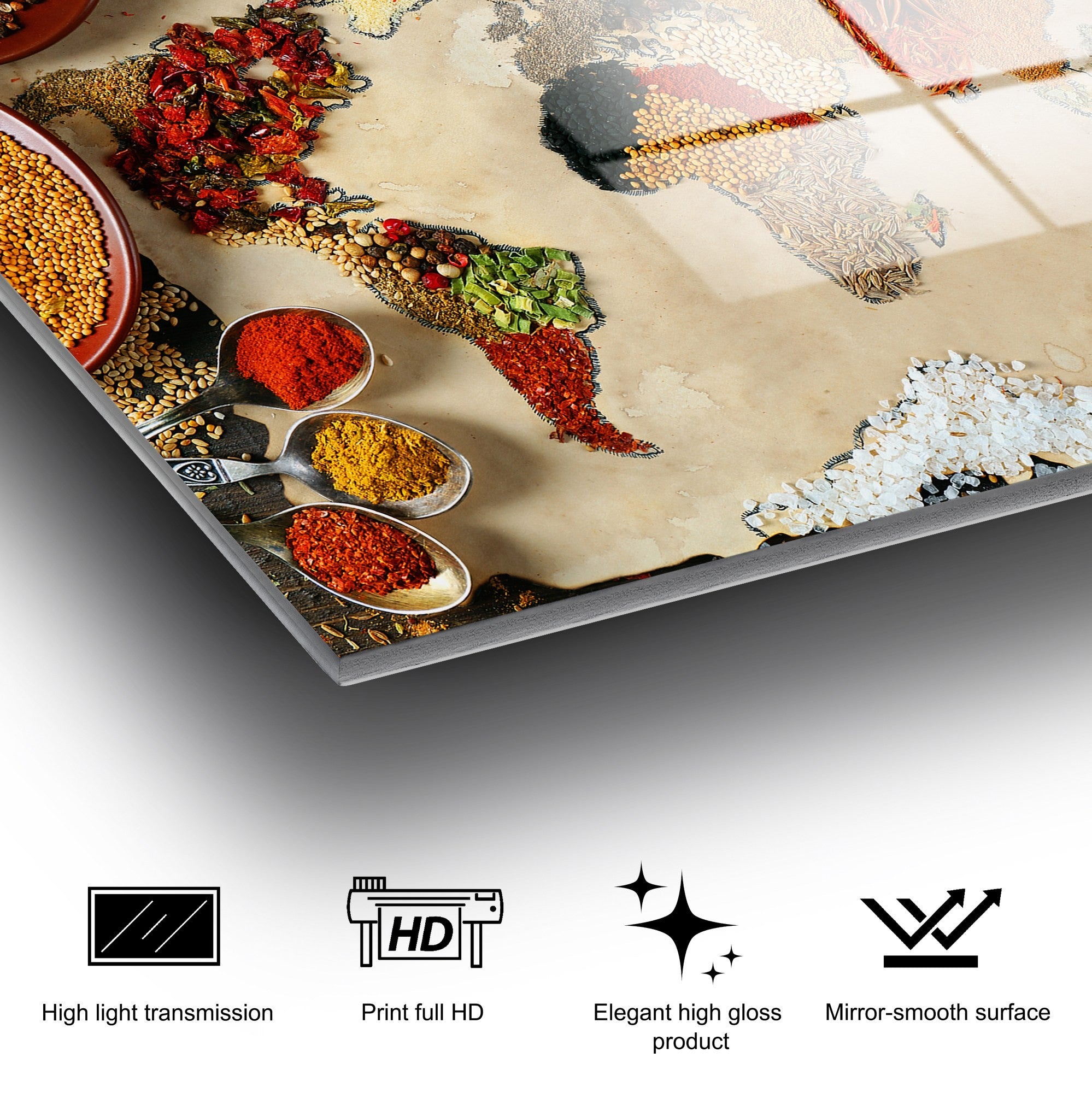 Quadro Decorativo em Vidro Temperado UV-365, 50 x 70 cm, Multicolor, 4 mm