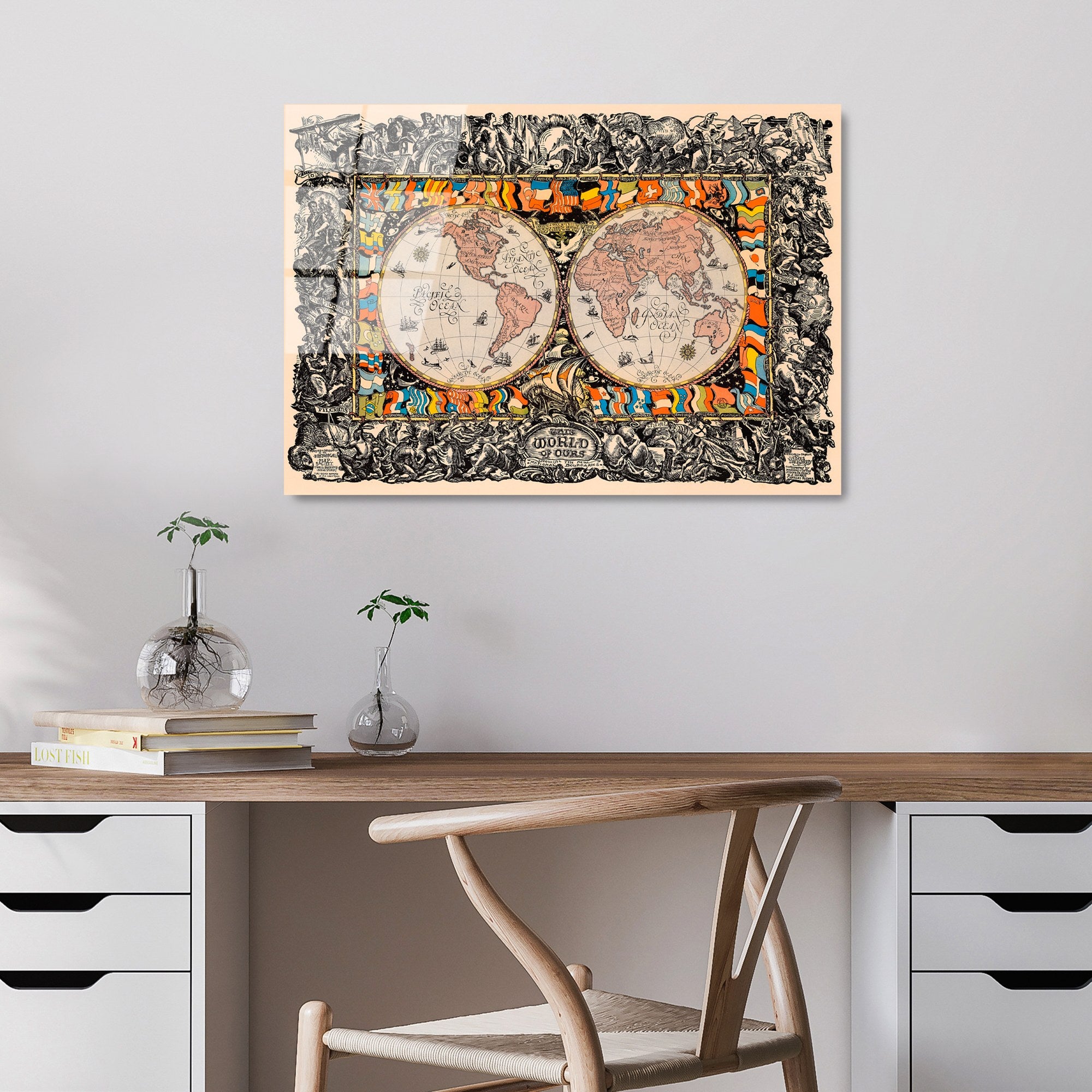 Quadro Decorativo em Vidro Temperado UV-366, 50 x 70 cm, Multicolor, 4 mm