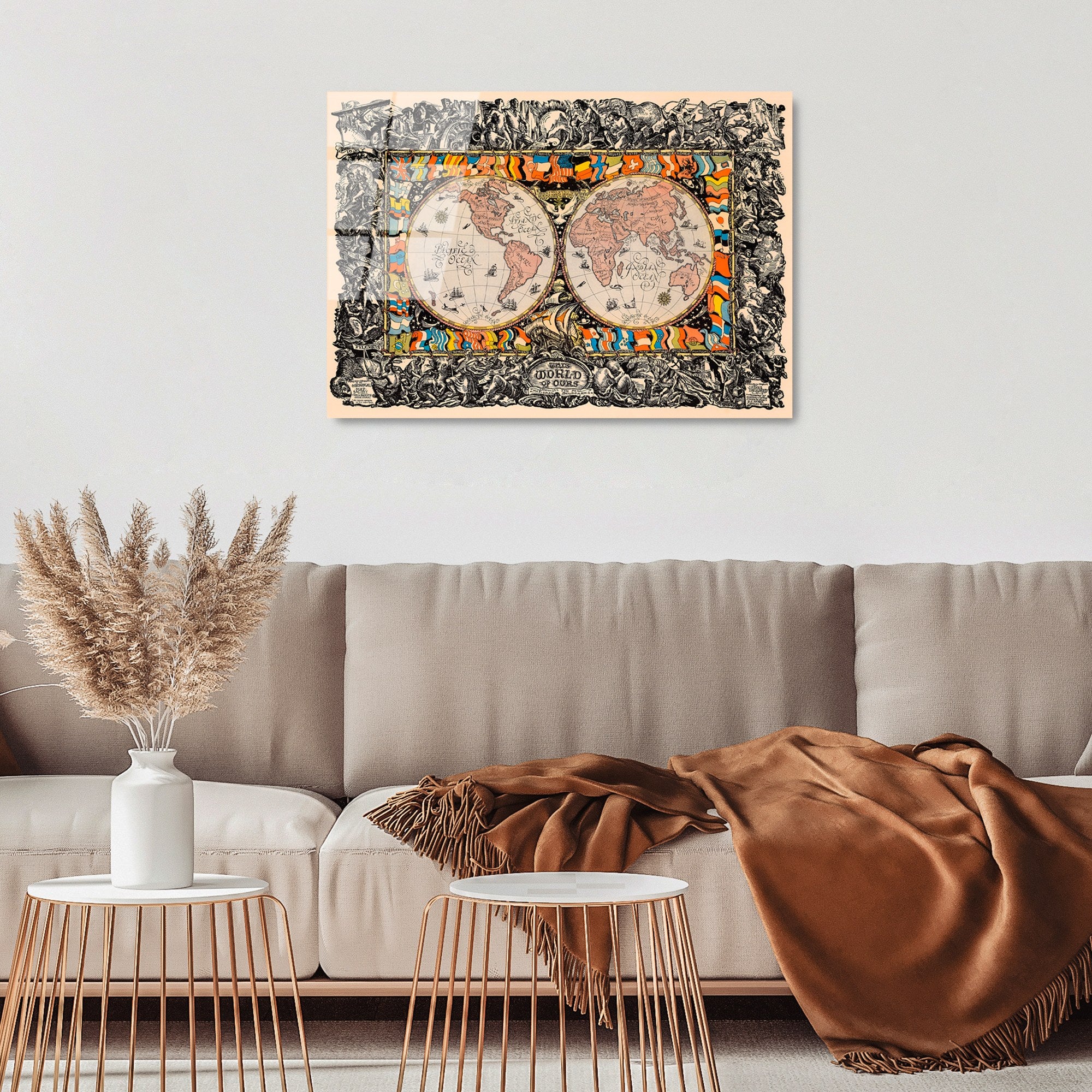 Quadro Decorativo em Vidro Temperado UV-366, 50 x 70 cm, Multicolor, 4 mm
