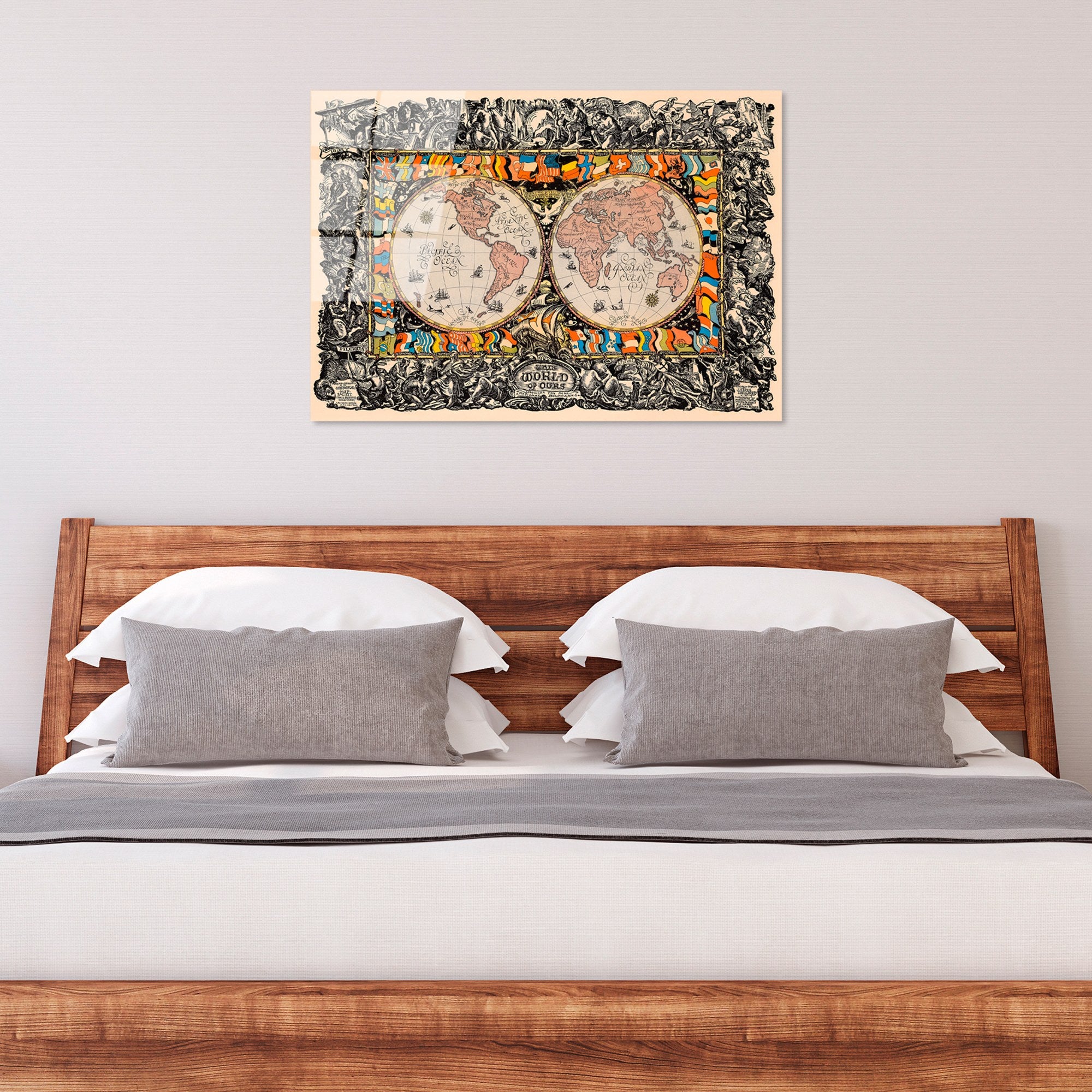 Quadro Decorativo em Vidro Temperado UV-366, 50 x 70 cm, Multicolor, 4 mm