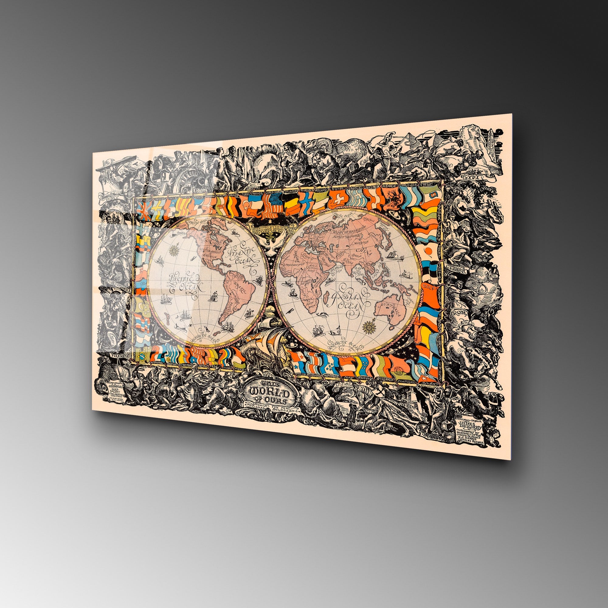 Quadro Decorativo em Vidro Temperado UV-366, 50 x 70 cm, Multicolor, 4 mm