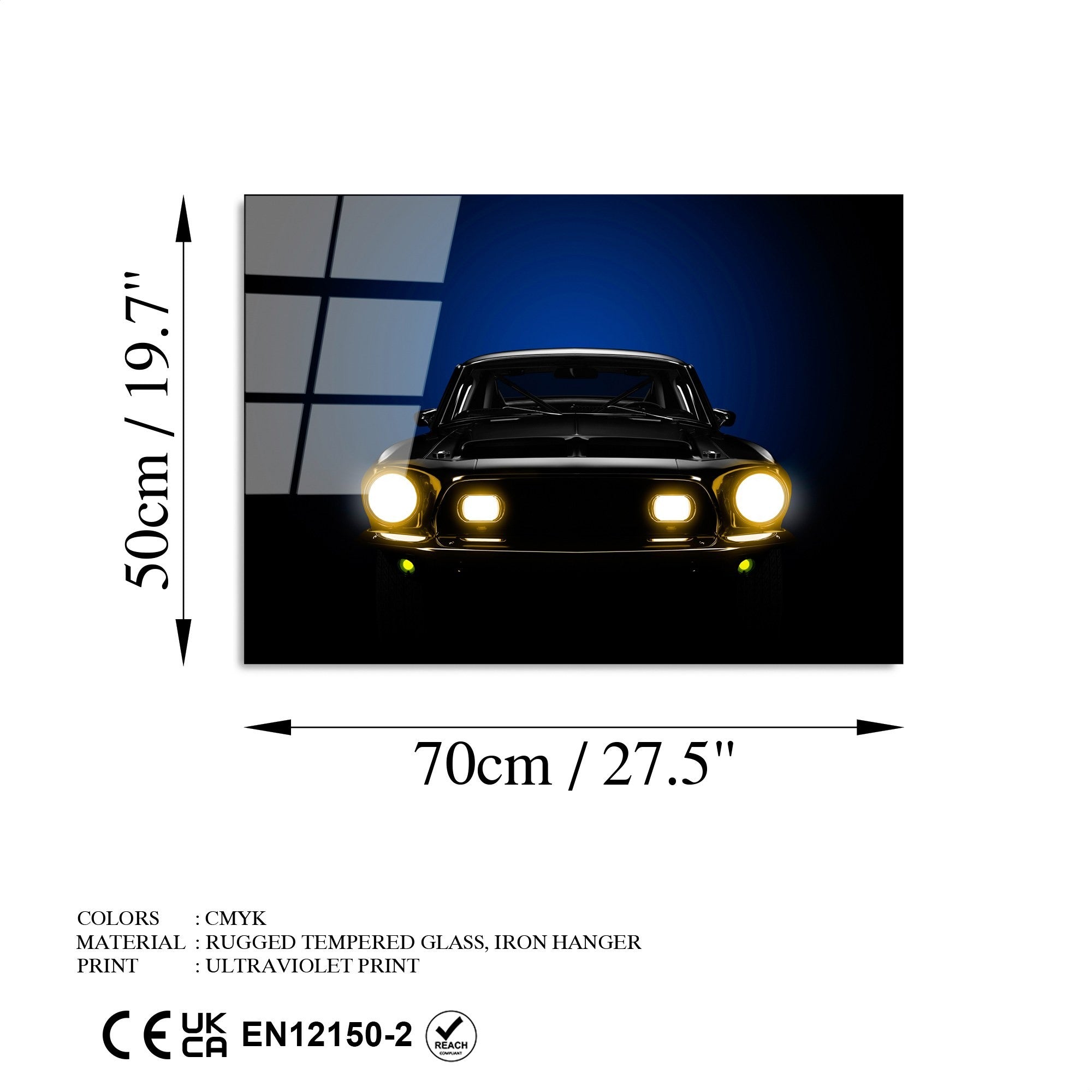 Quadro Decorativo em Vidro Temperado Multicolor UV-368, 50 x 70 cm, 4 mm