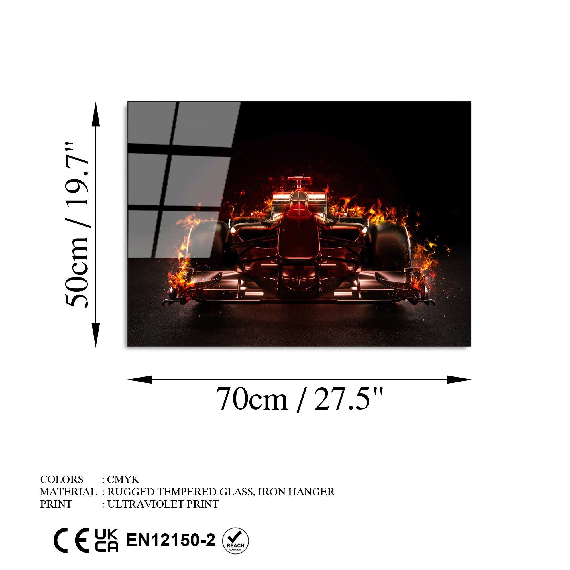 Quadro Decorativo em Vidro Temperado UV-370 (50 x 70 cm) Multicolor – 4 mm | Ref. 123BZM1464