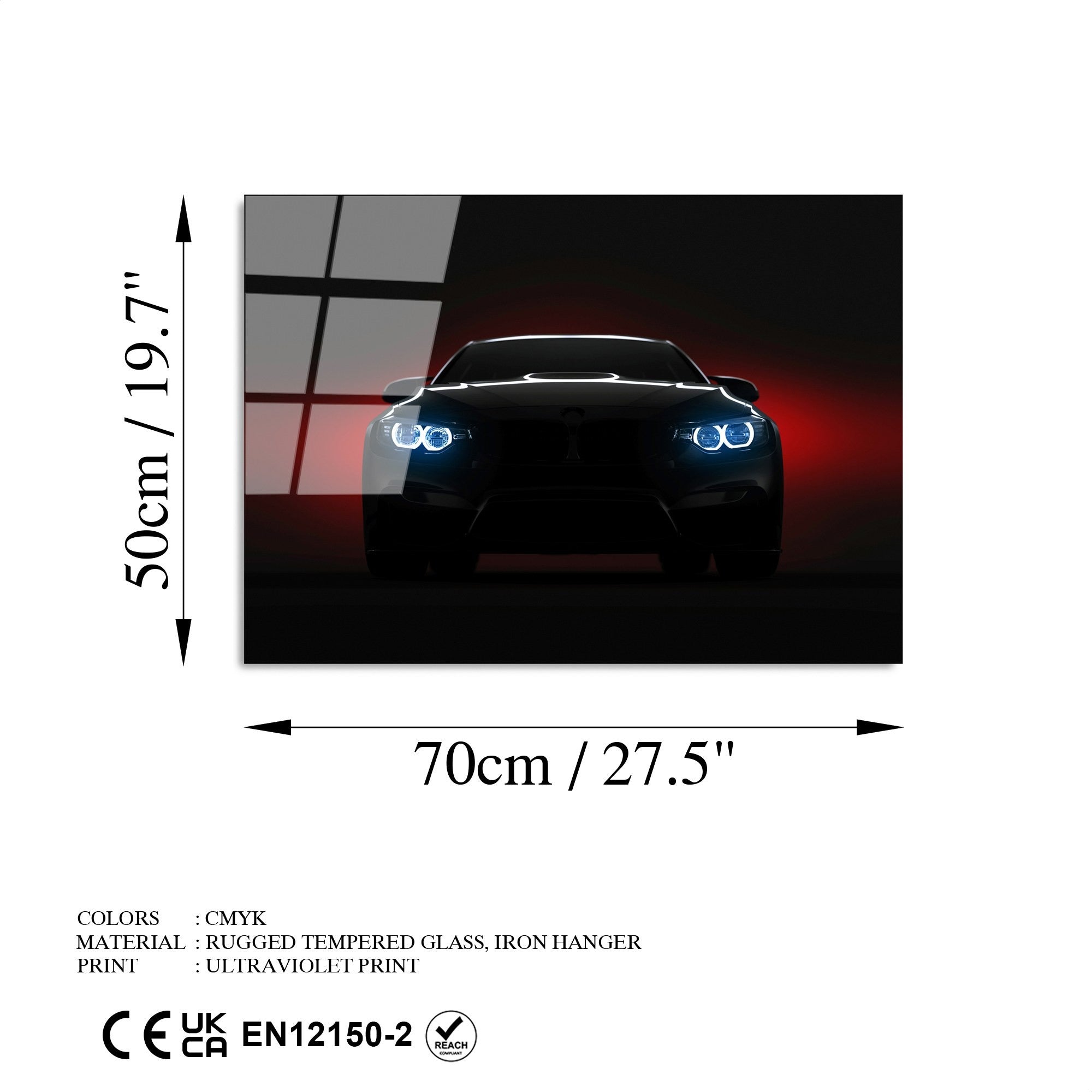 Quadro Decorativo em Vidro Temperado 4 mm UV-371, Multicolor, 50 x 70 cm