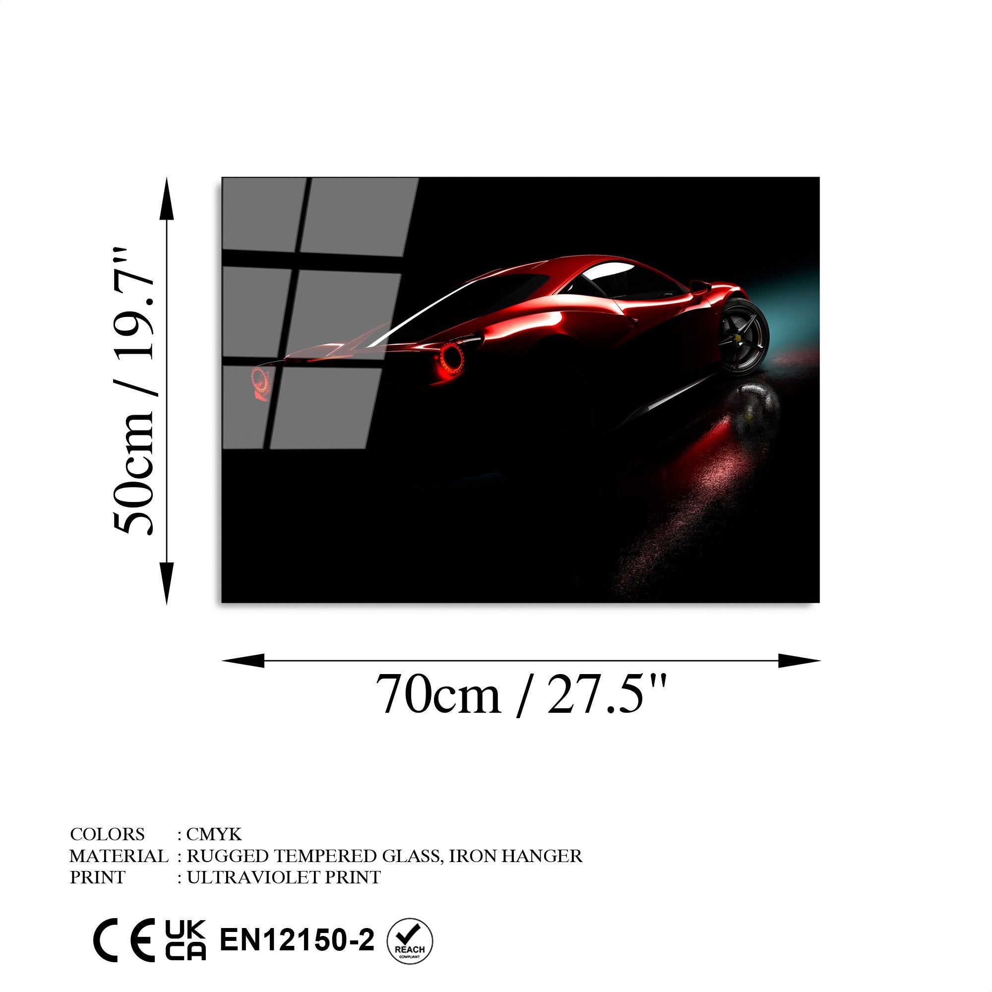 Quadro Decorativo em Vidro Temperado UV-373, Multicolor, 50 x 70 cm, 4 mm