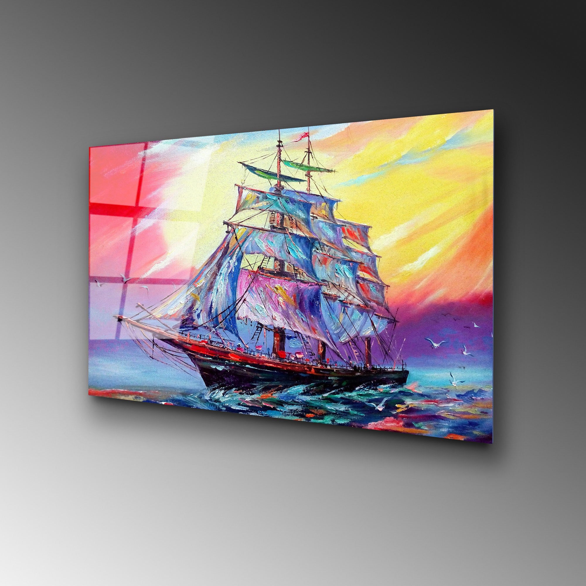 Quadro Decorativo em Vidro Temperado Multicolor UV-374, 50 x 70 cm, 4 mm