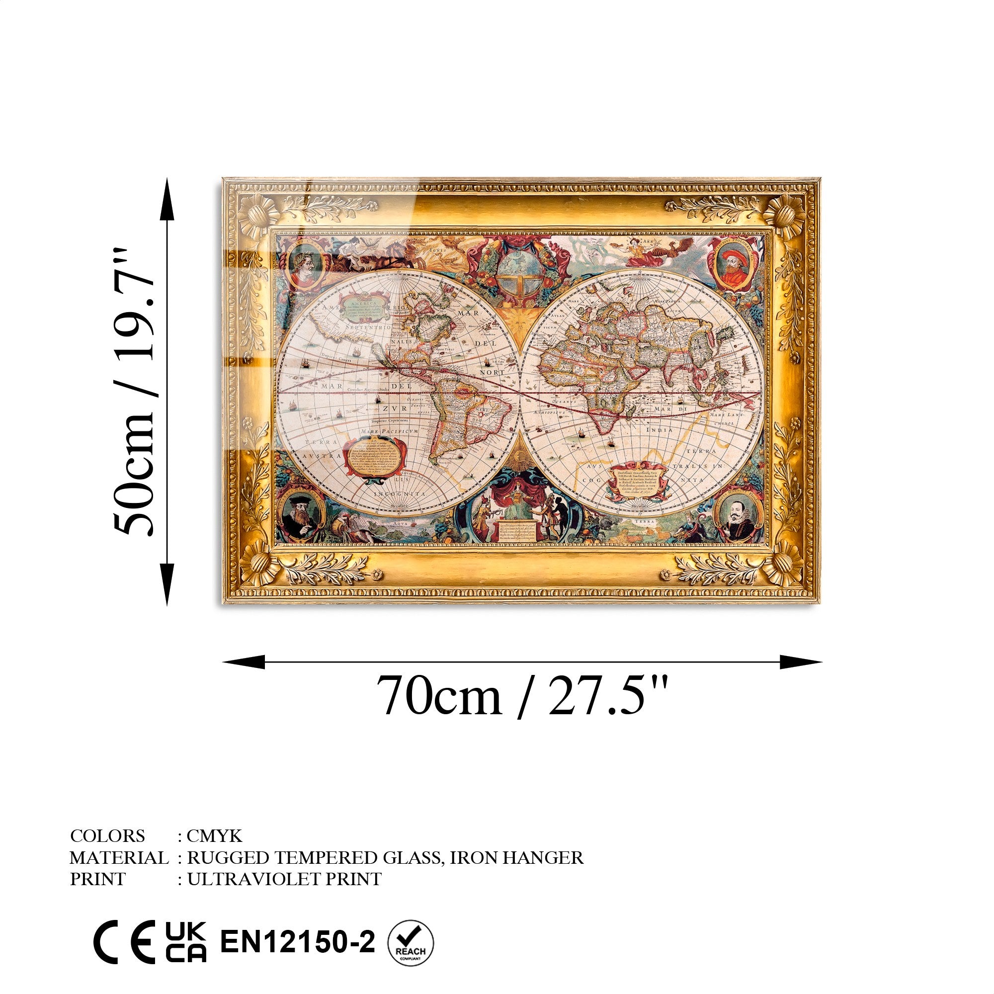 Quadro em Vidro Temperado UV-380 50x70 cm Multicolor – 4 mm, Decorativo e Durável