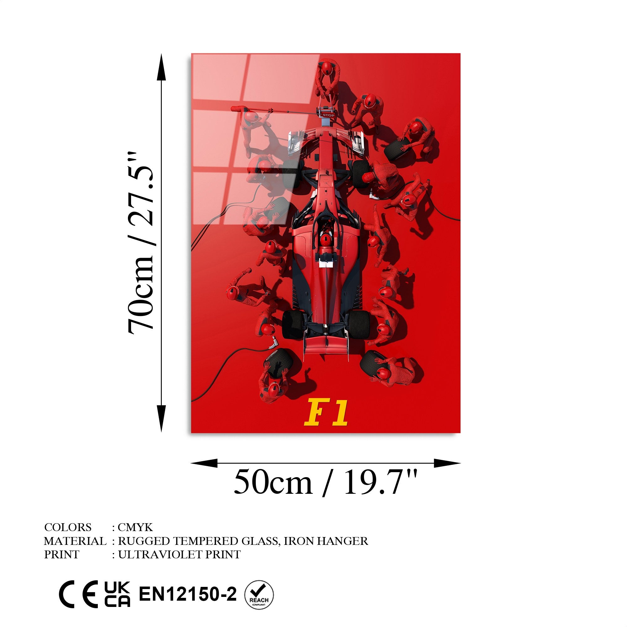 Quadro Decorativo em Vidro Temperado 4 mm Multicolor 50 x 70 cm | UV-384 (Ref. 123BZM1478)