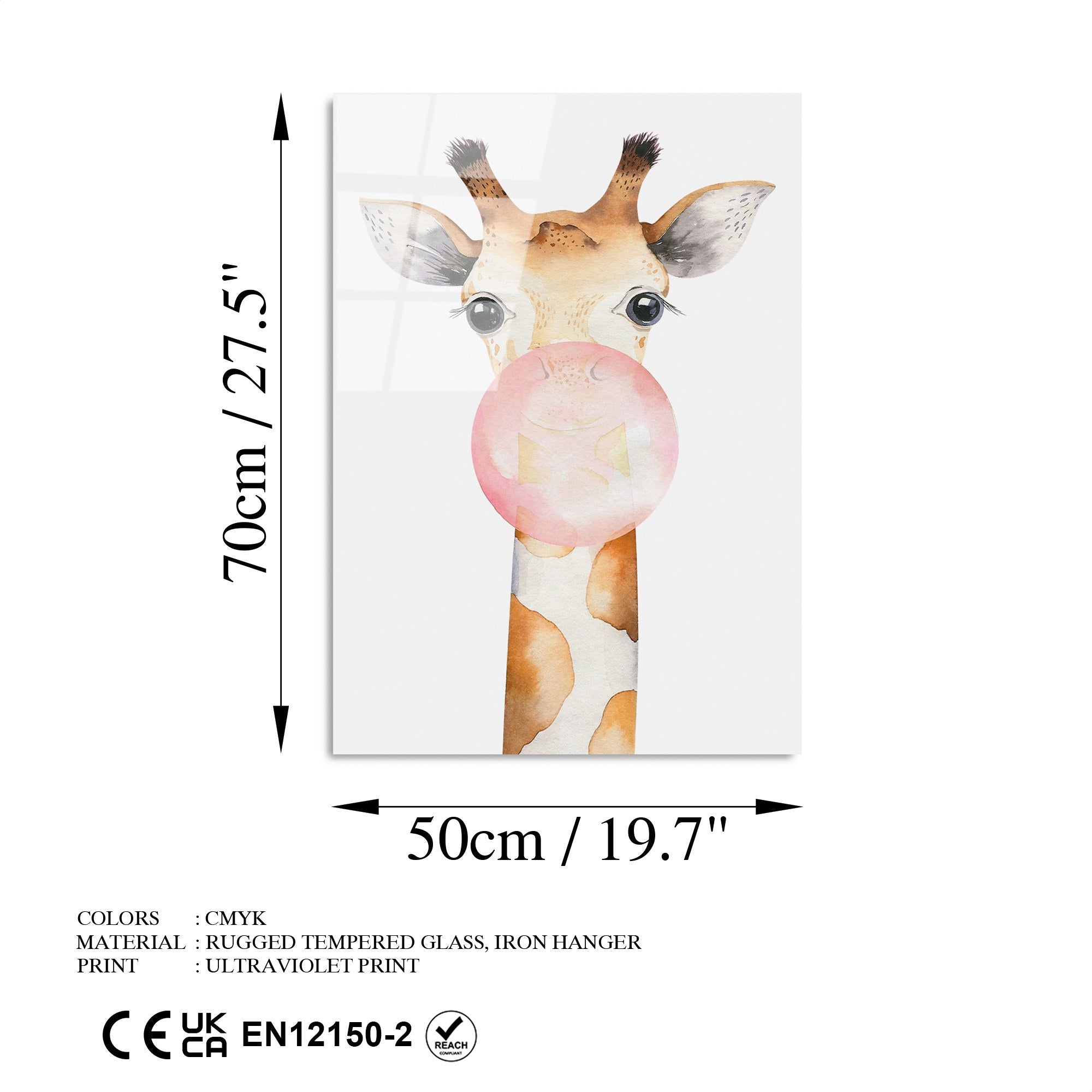 Quadro Decorativo em Vidro Temperado UV-385, 50 x 70 cm, Multicolor, 4 mm