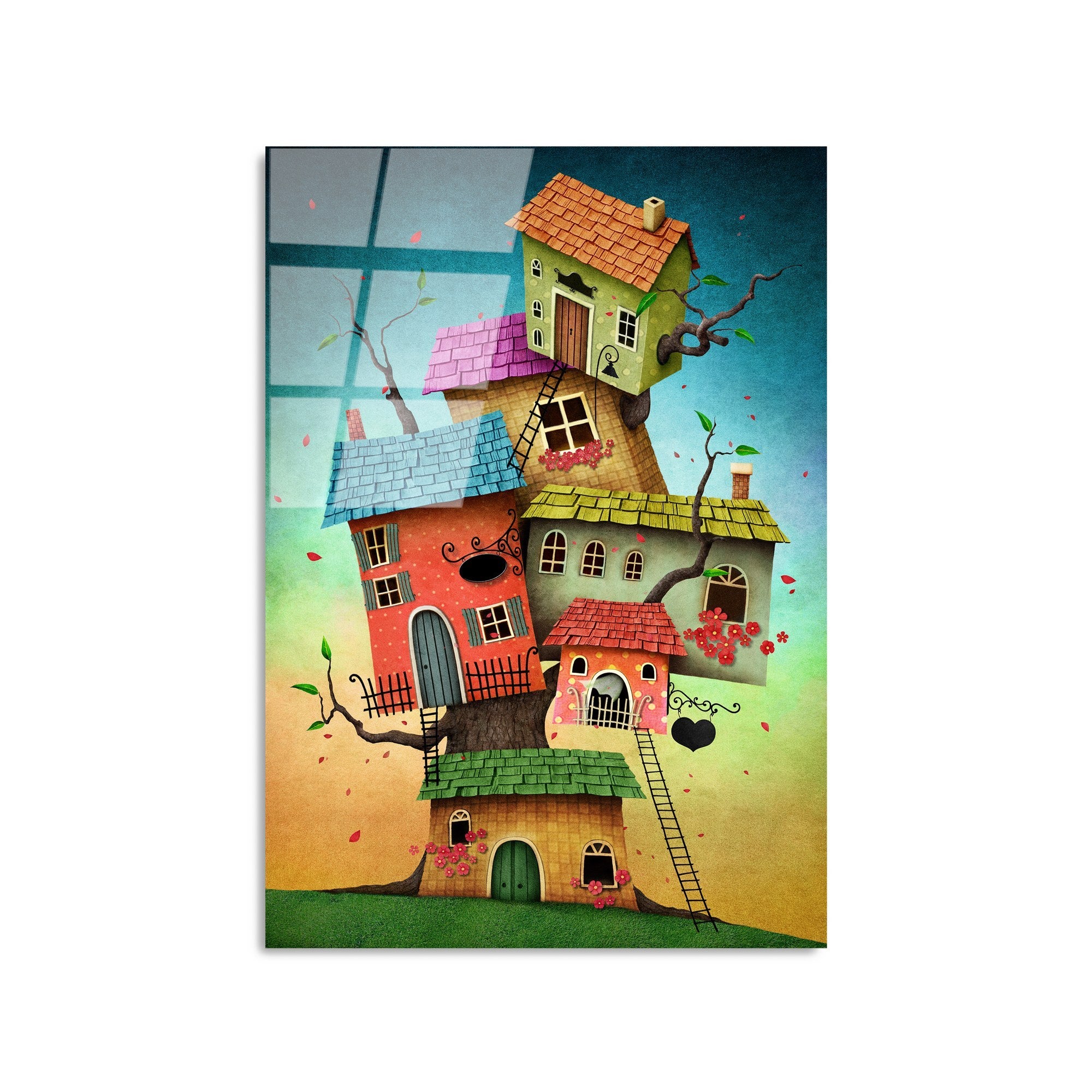 Quadro Decorativo em Vidro Temperado UV-388, Multicolor, 50 x 70 cm (4 mm)