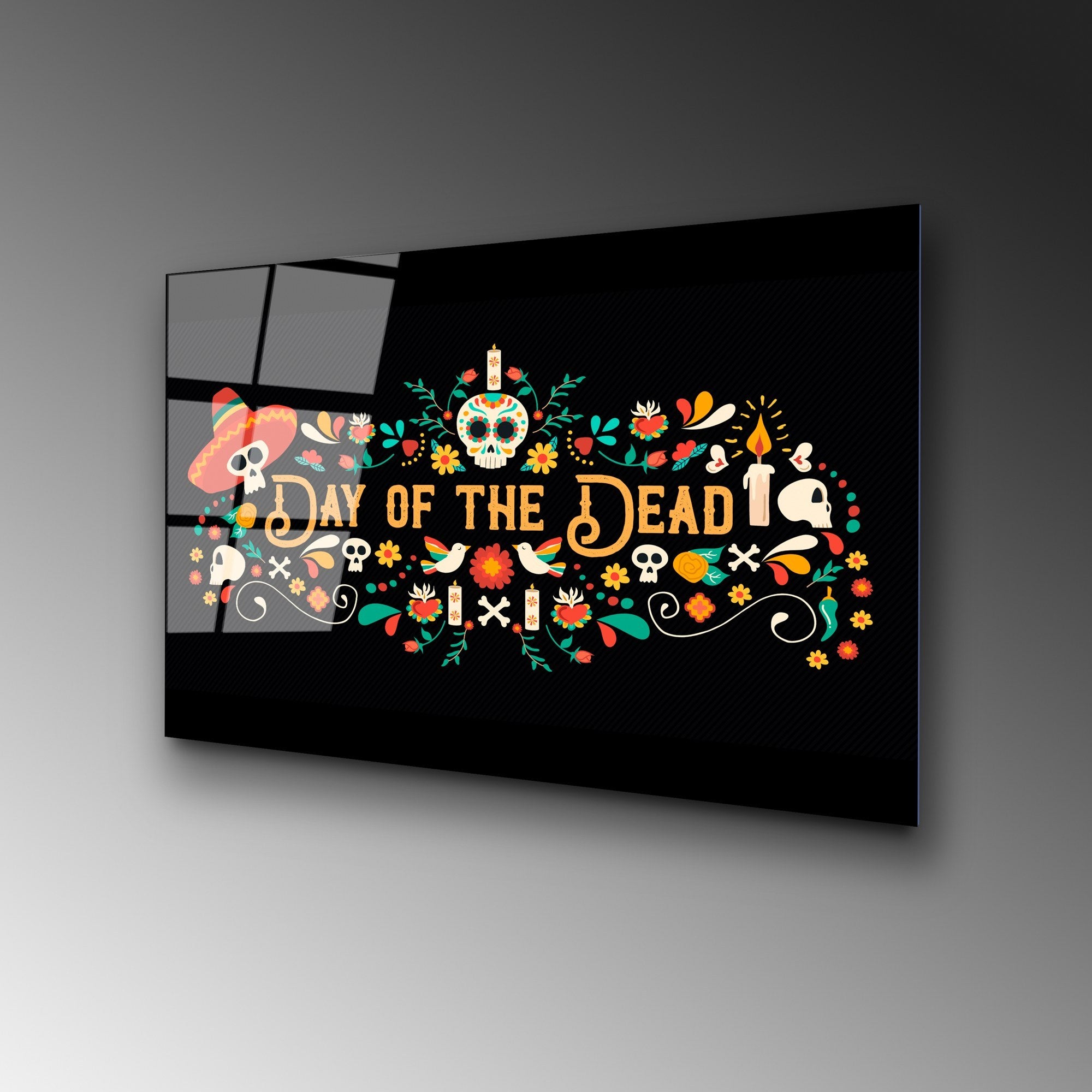 Quadro Decorativo em Vidro Temperado 4 mm, Multicolor, 50 x 70 cm (UV-393)