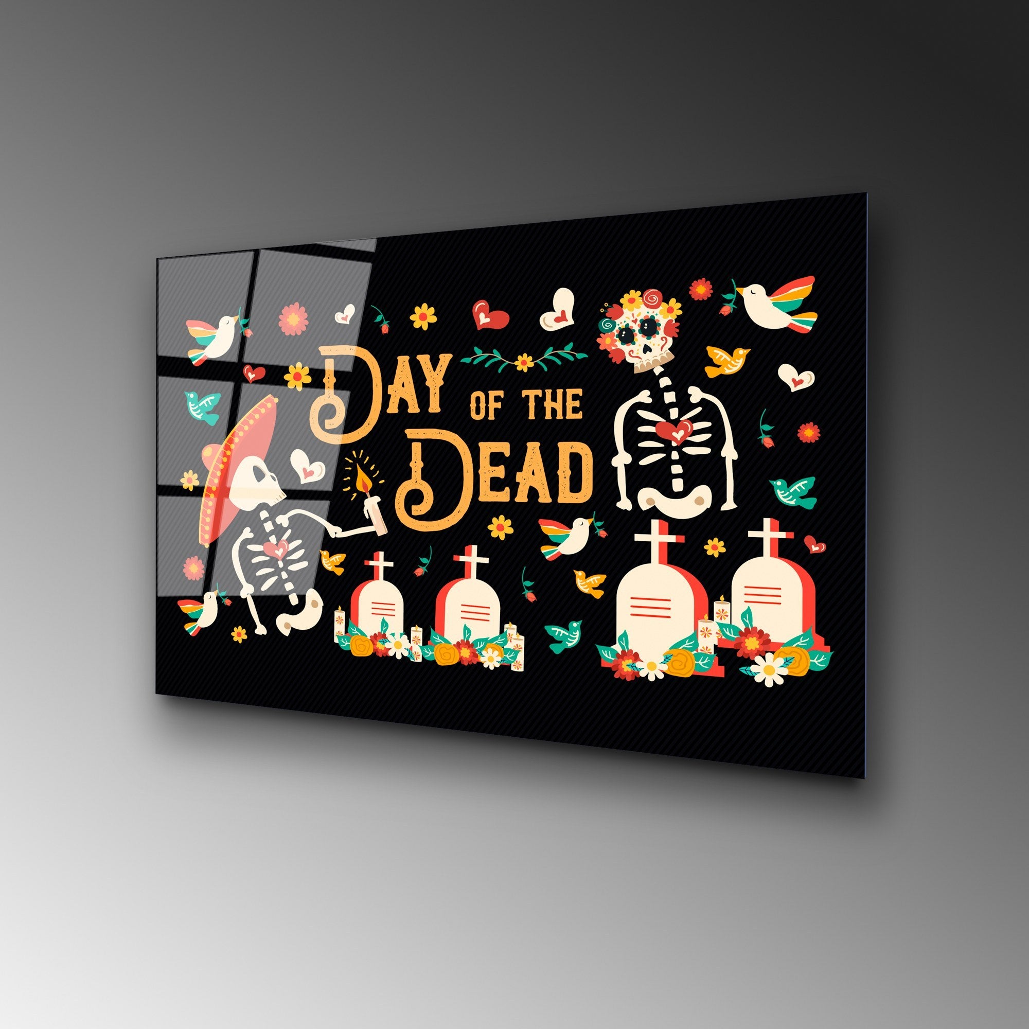 Quadro Decorativo em Vidro Temperado (4 mm) 50 x 70 cm – Multicolor | UV-394