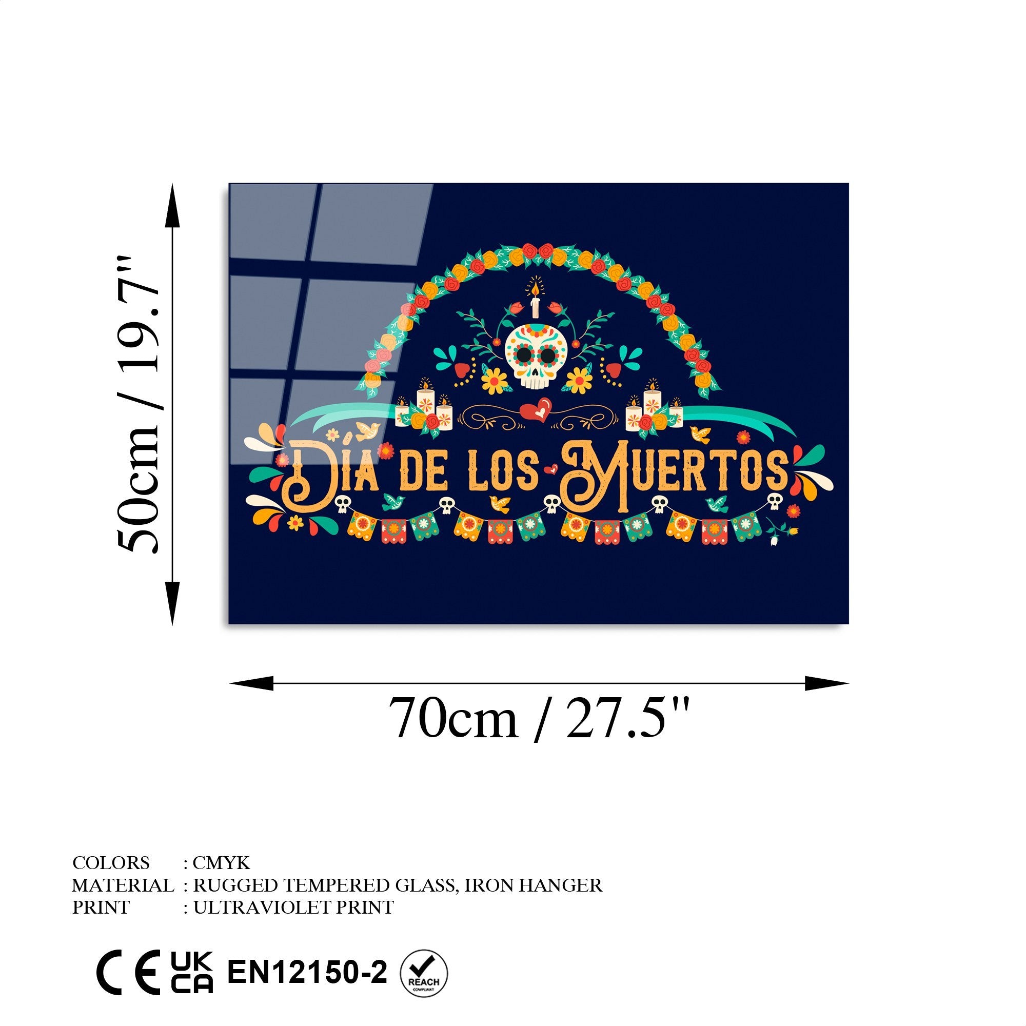 Quadro Decorativo em Vidro Temperado UV-396, 50x70 cm, Multicolor (4 mm)