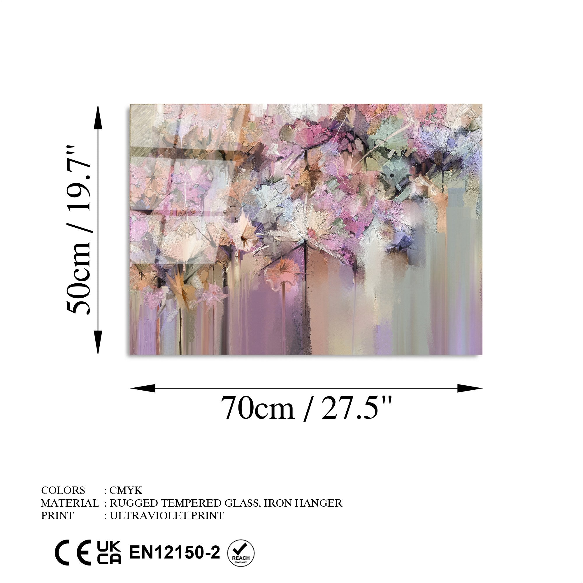 Quadro Decorativo em Vidro Temperado 50x70 cm, Multicolor – UV-398 (4 mm)