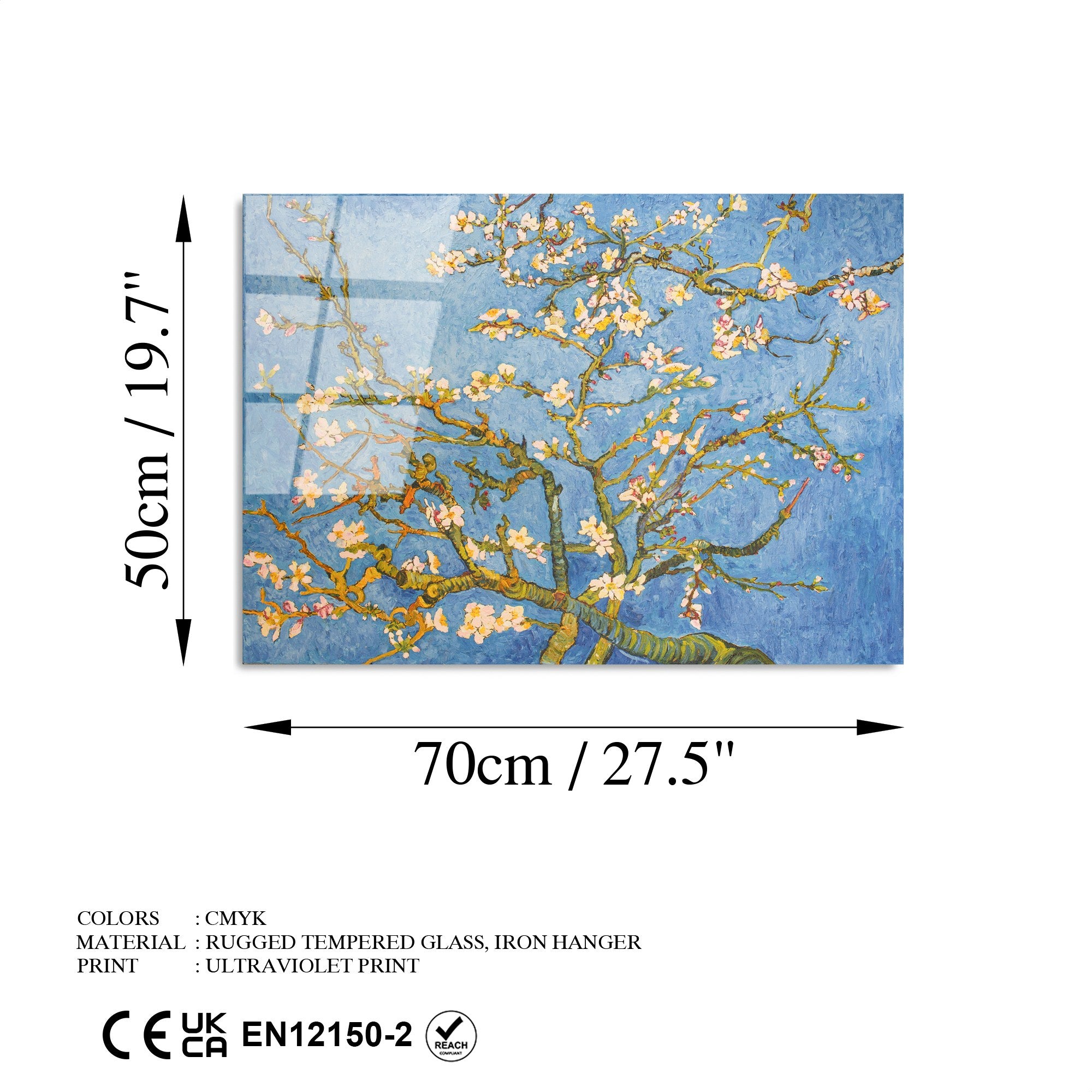 Quadro Decorativo em Vidro Temperado UV-403, Multicolor, 50 x 70 cm (4 mm)