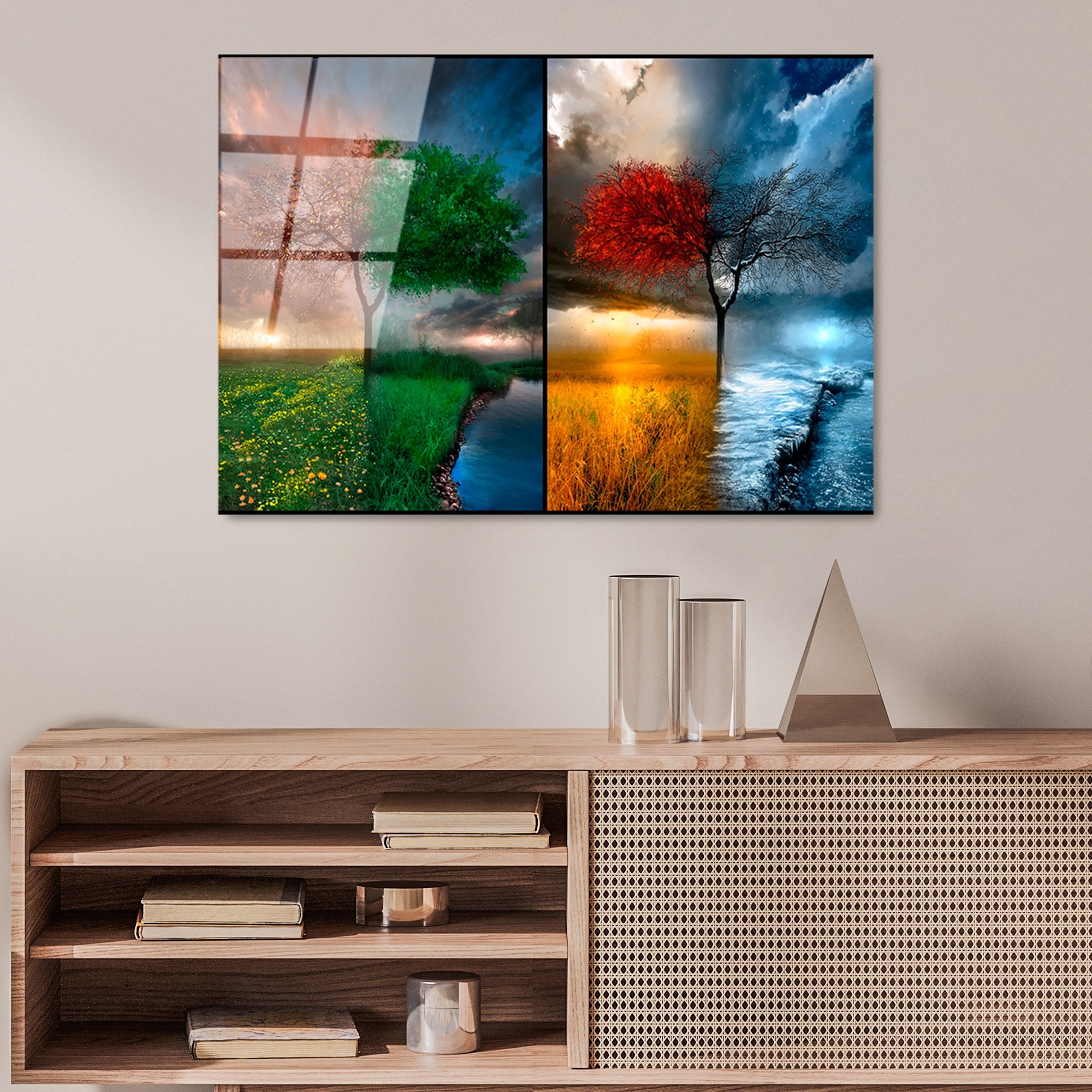 Quadro Decorativo em Vidro Temperado UV-404, 50 x 70 cm, Multicolorido (4 mm)