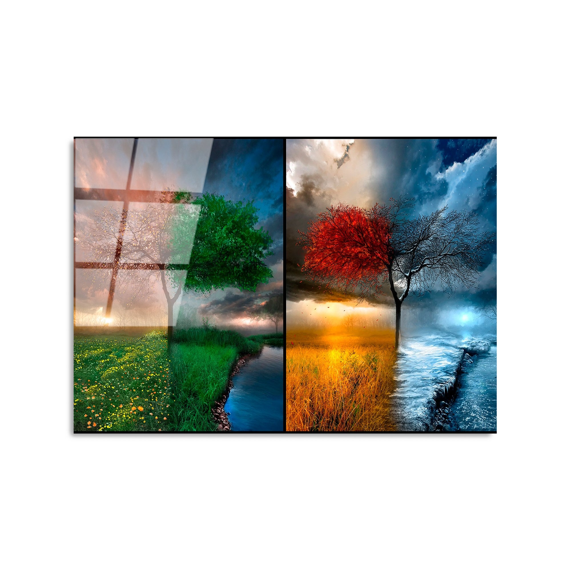 Quadro Decorativo em Vidro Temperado UV-404, 50 x 70 cm, Multicolorido (4 mm)