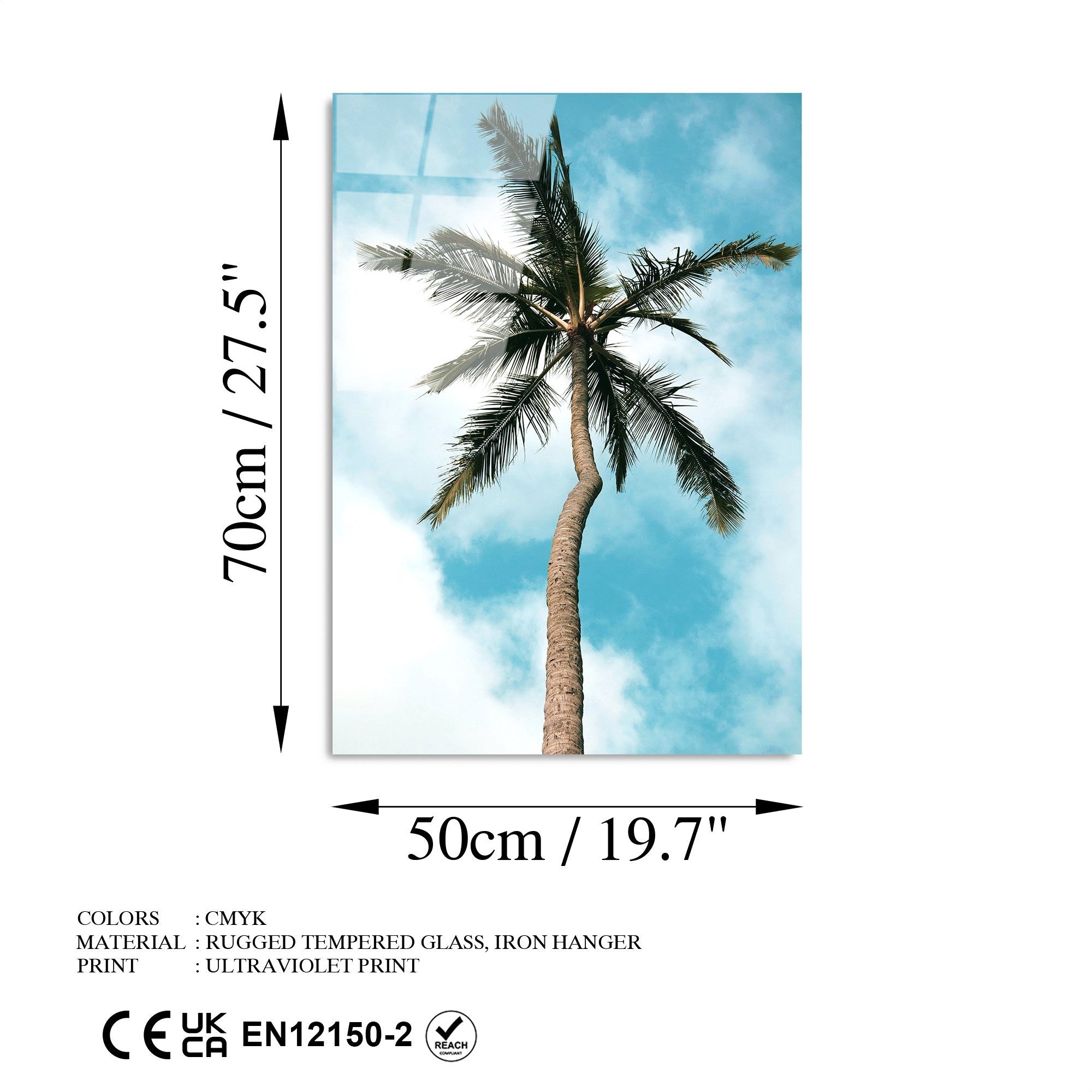 Quadro Decorativo em Vidro Temperado UV-406 50x70 cm, Multicolor, 4 mm