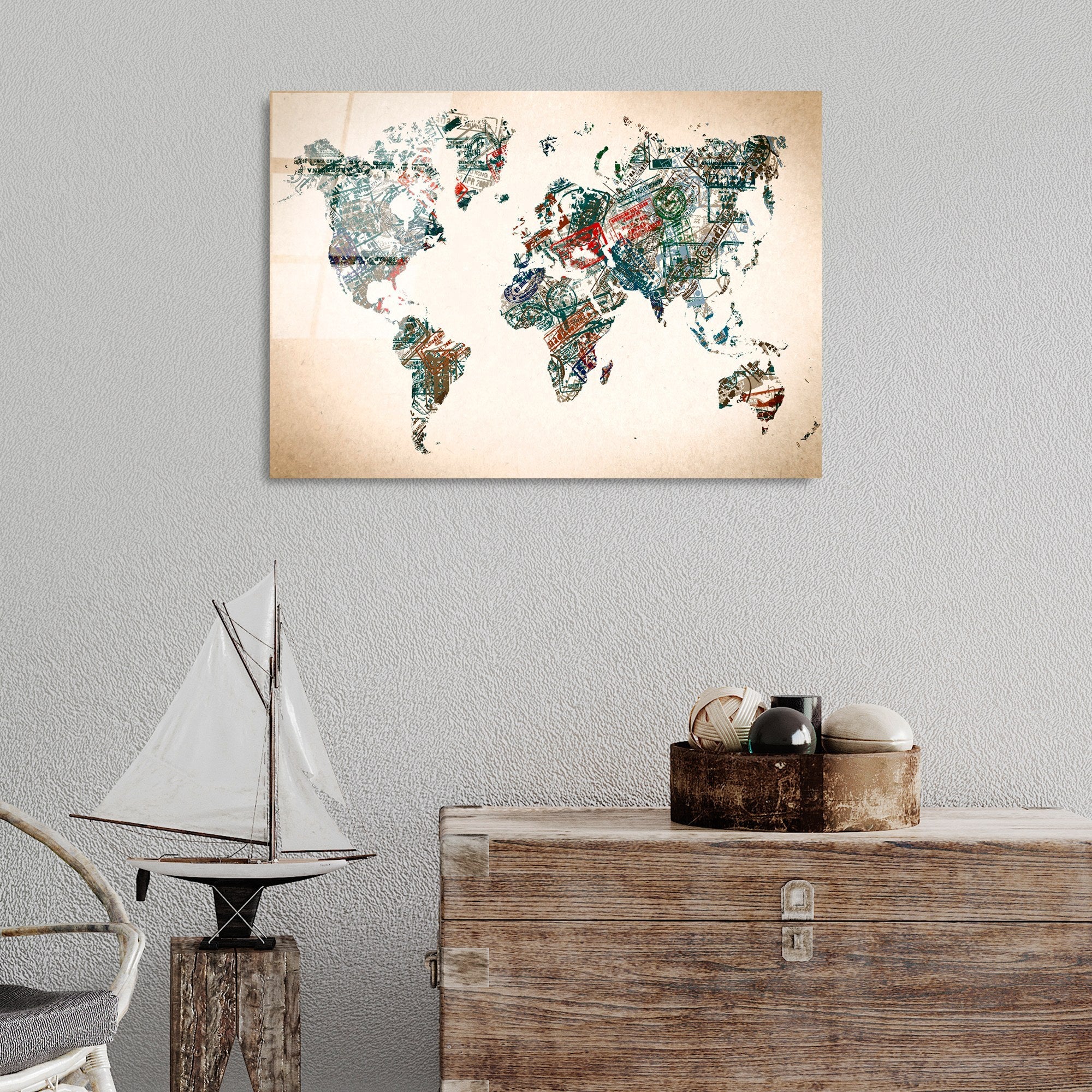 Quadro Decorativo em Vidro Temperado UV-407 50 x 70 cm (4 mm) - Multicolorido