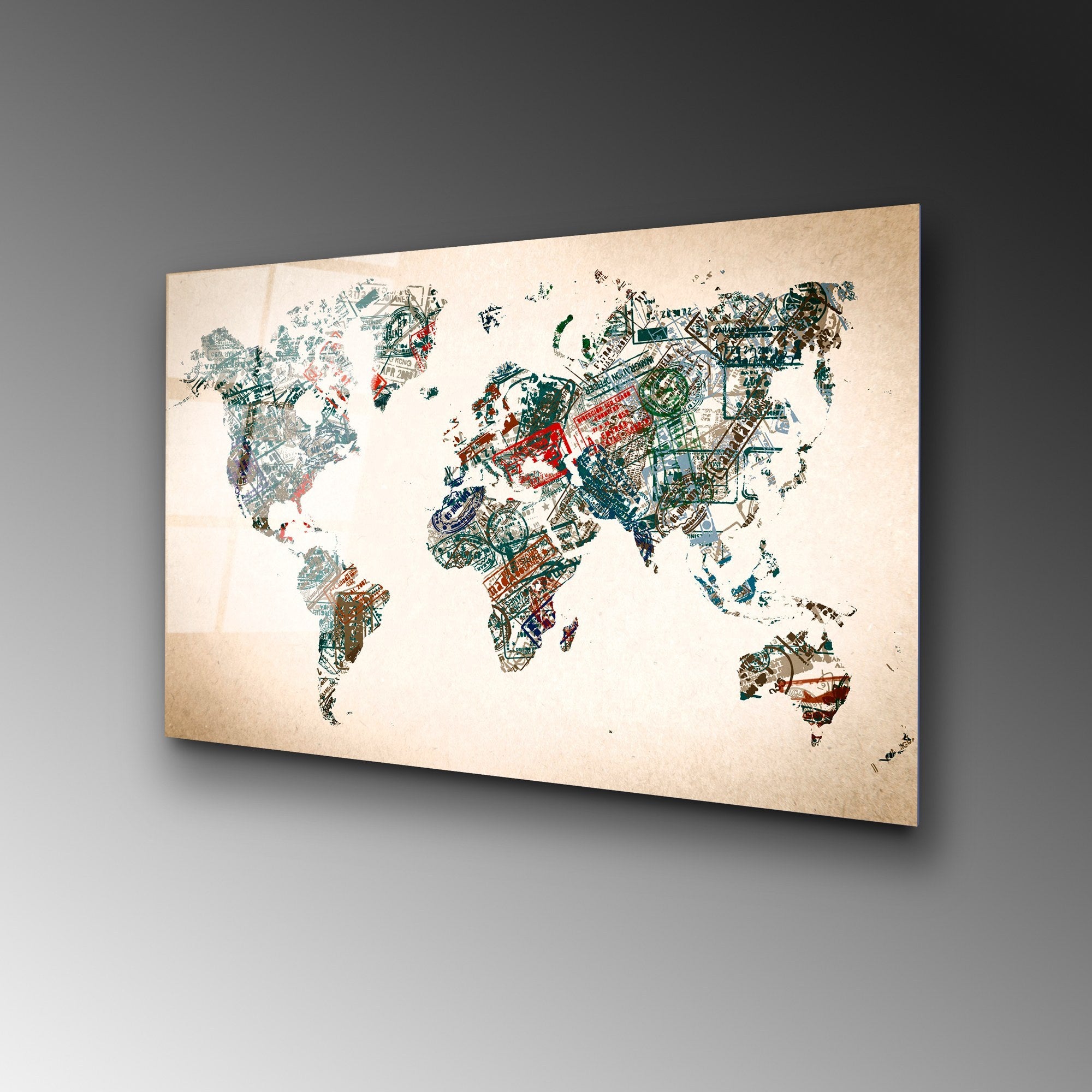 Quadro Decorativo em Vidro Temperado UV-407 50 x 70 cm (4 mm) - Multicolorido