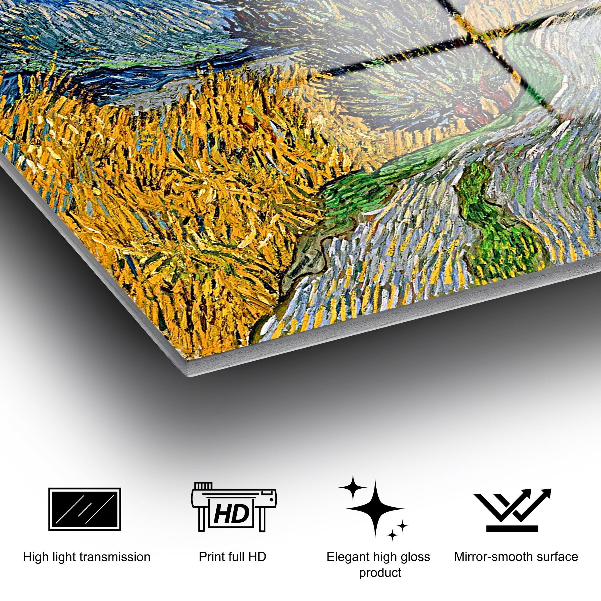 Quadro Decorativo em Vidro Temperado UV-408 (50 x 70 cm), Multicolor, 4 mm