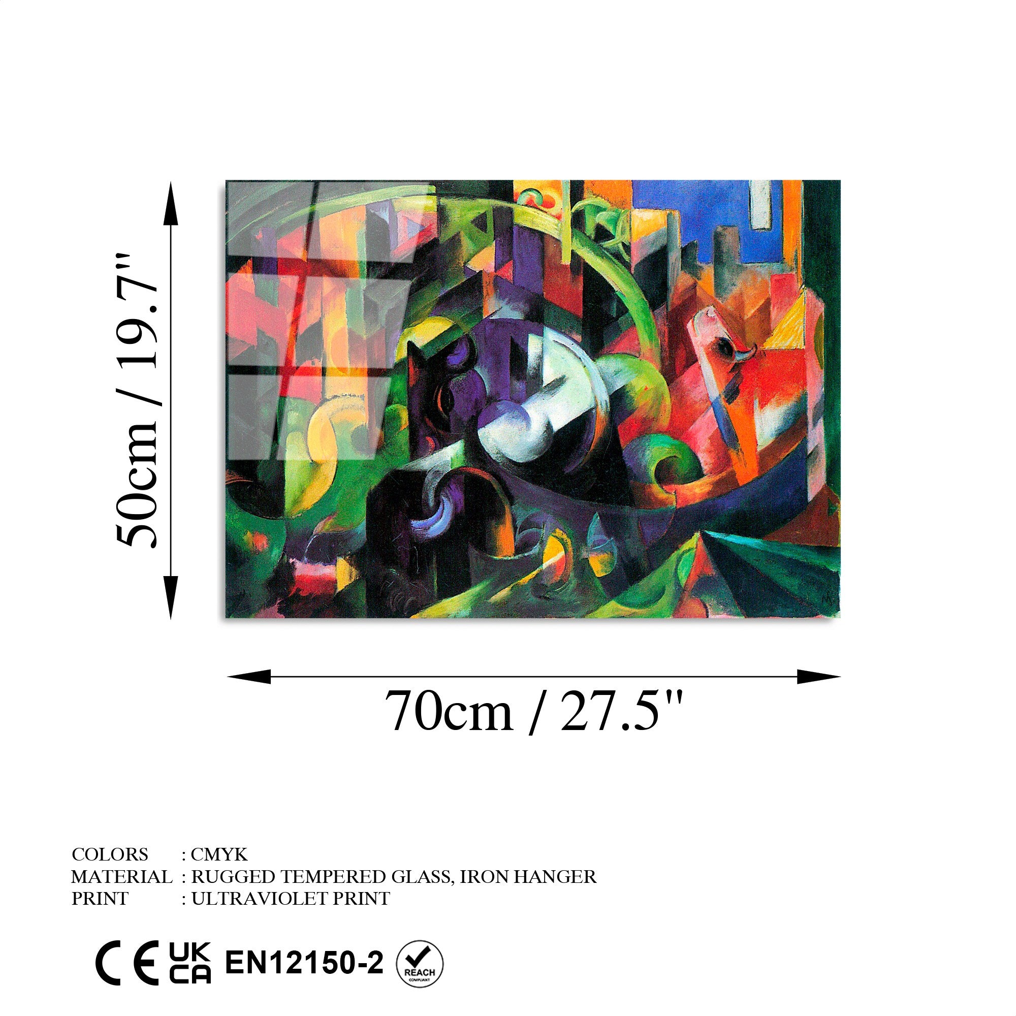 Quadro Decorativo em Vidro Temperado 100% UV-412, 50 x 70 cm, Multicolor (4 mm)