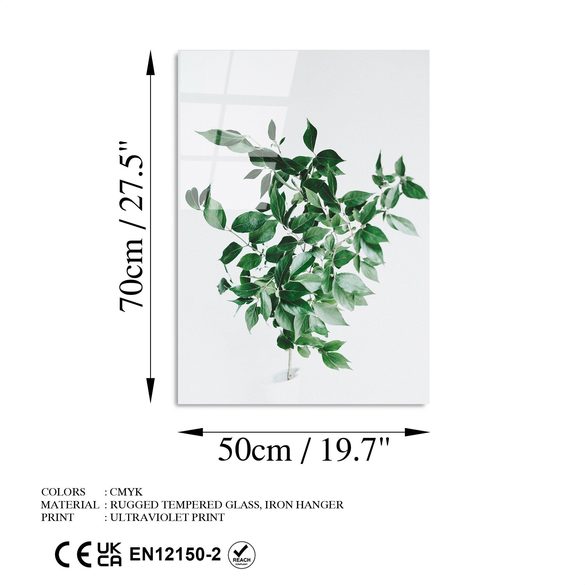 Quadro Decorativo em Vidro Temperado (4 mm) UV-414, Multicolorido, 50 x 70 cm