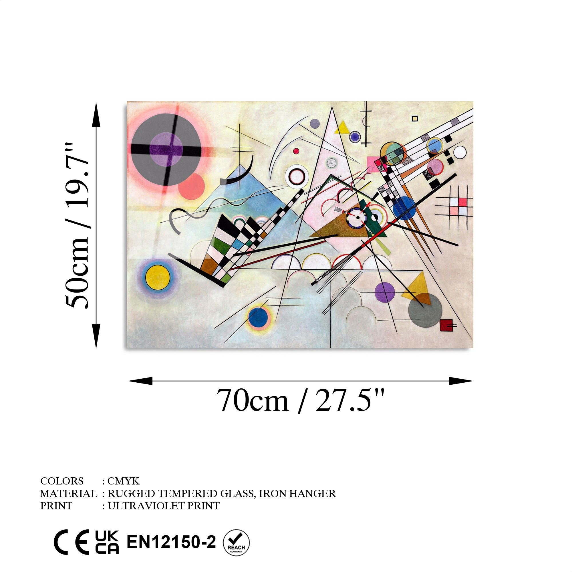 Quadro Decorativo em Vidro Temperado UV-415 (50 x 70 cm) – Multicolor – Vidro 4 mm