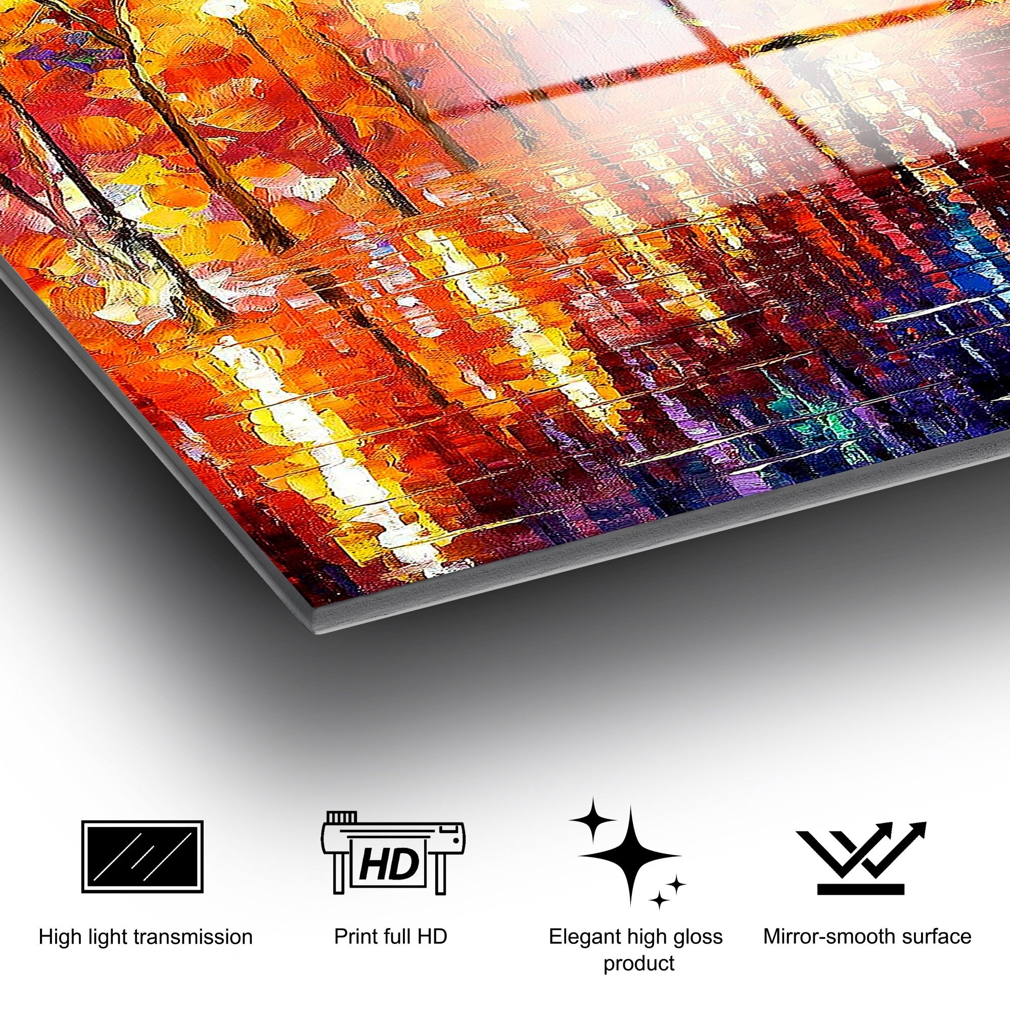 Quadro Decorativo em Vidro Temperado UV-416, 50x70 cm, Multicolor — 100% Vidro, 4 mm