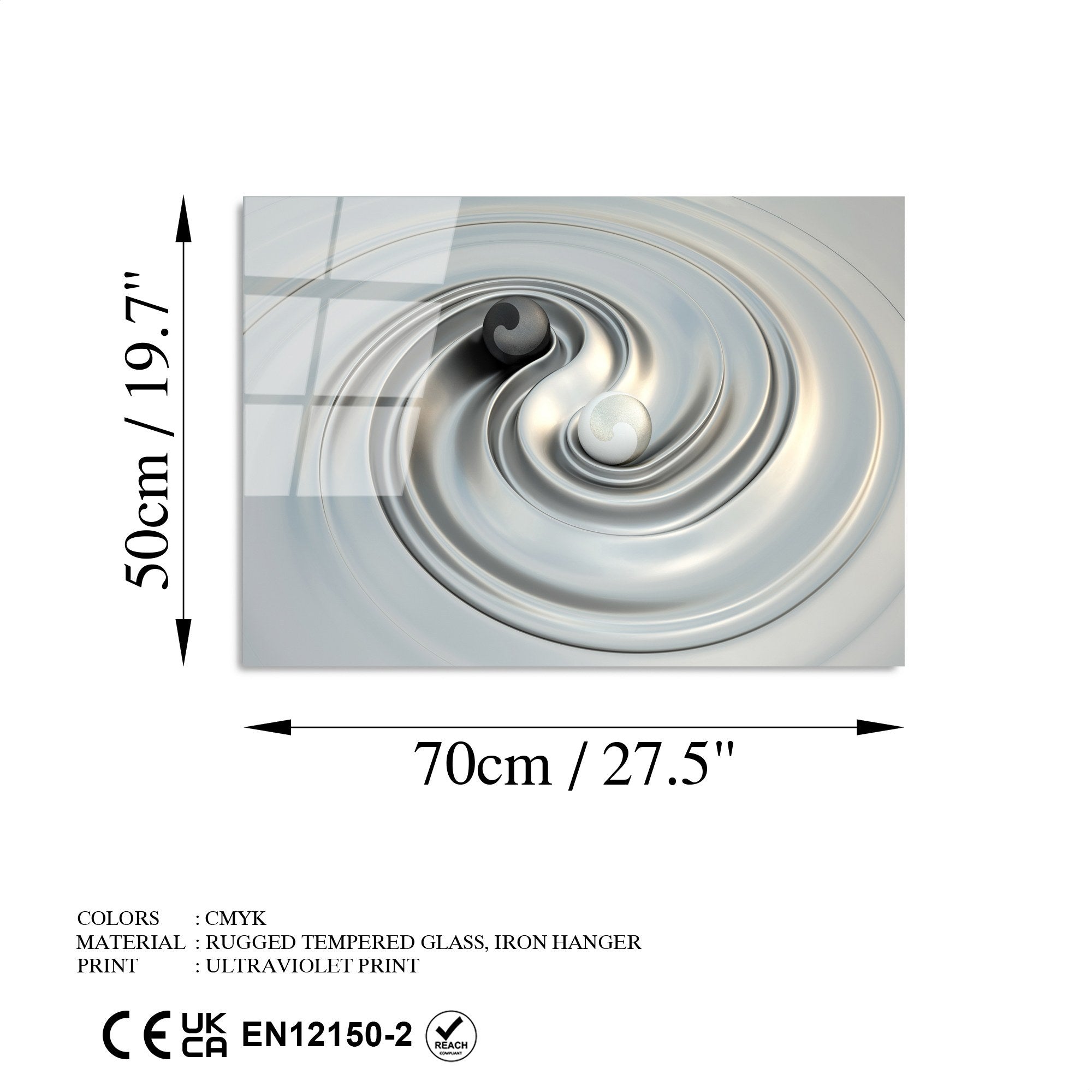 Quadro Decorativo em Vidro Temperado UV-418, 50 x 70 cm, Multicolor (4 mm)