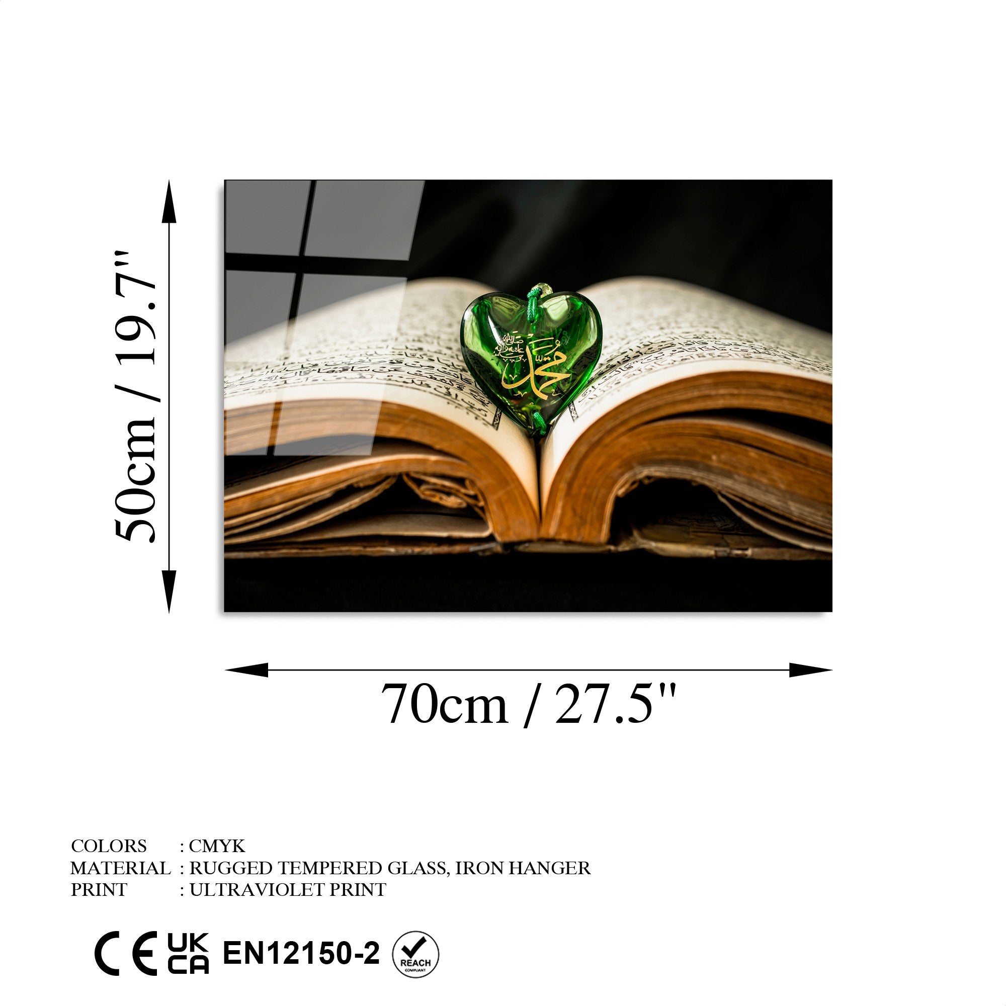 Quadro Decorativo em Vidro Temperado 100% UV-421, 50 x 70 cm, Multicolor (4 mm)