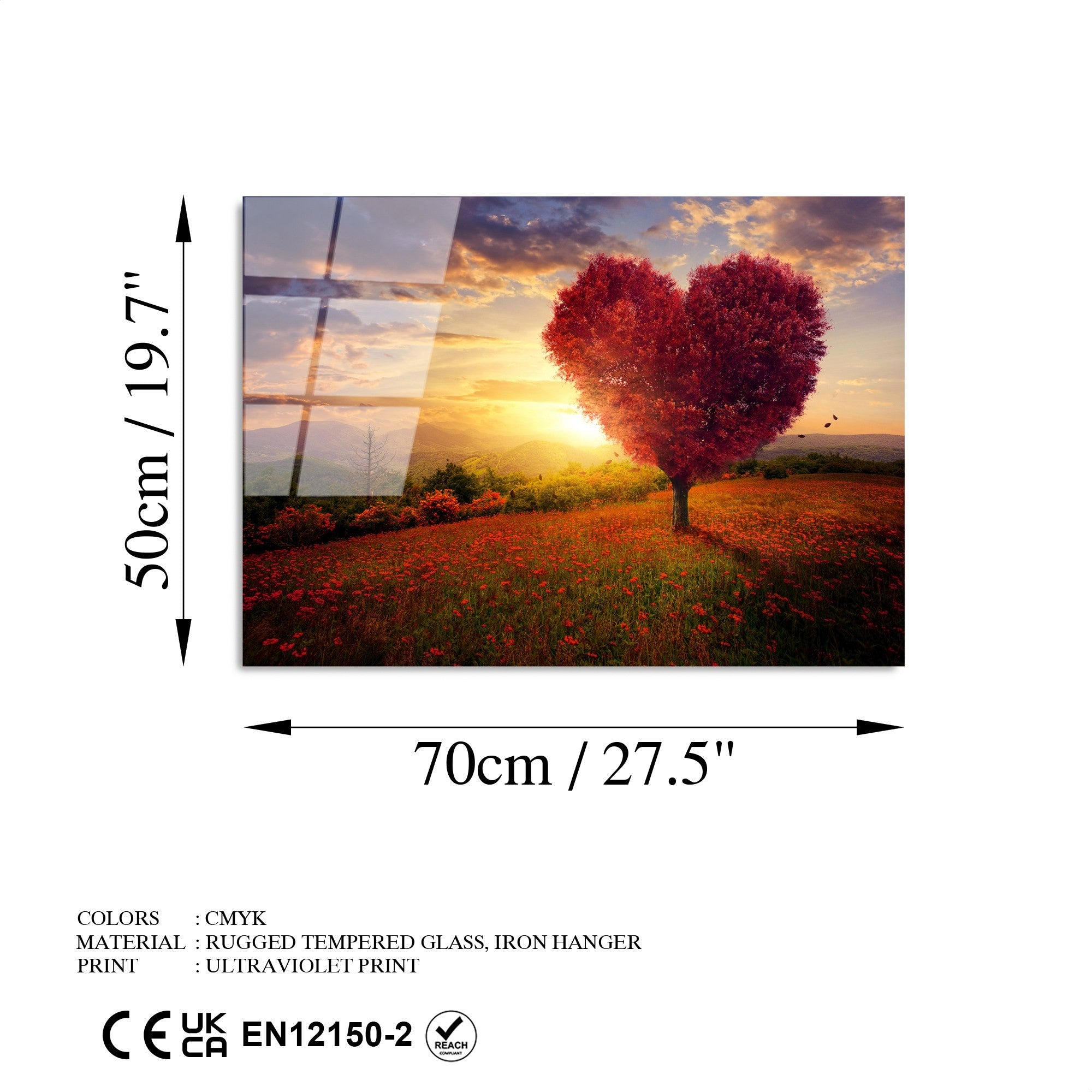 Quadro Decorativo em Vidro Temperado UV-424, 50 x 70 cm, Multicolor, 4 mm