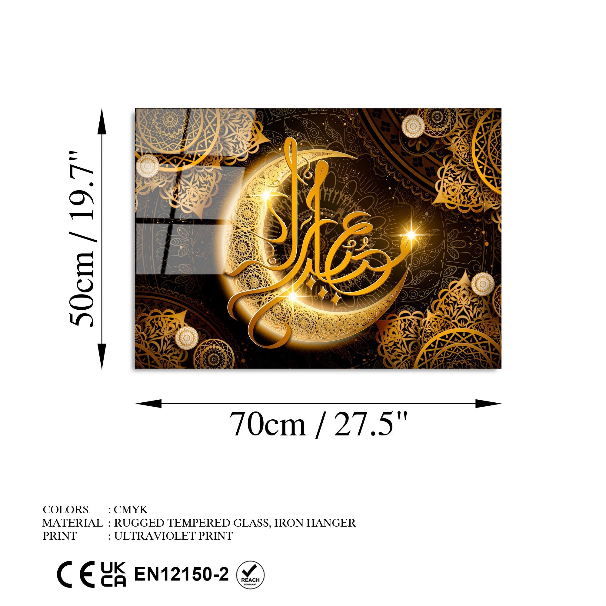 Quadro Decorativo em 100% Vidro Temperado UV-427, Multicolor, 50 x 70 cm (4 mm)