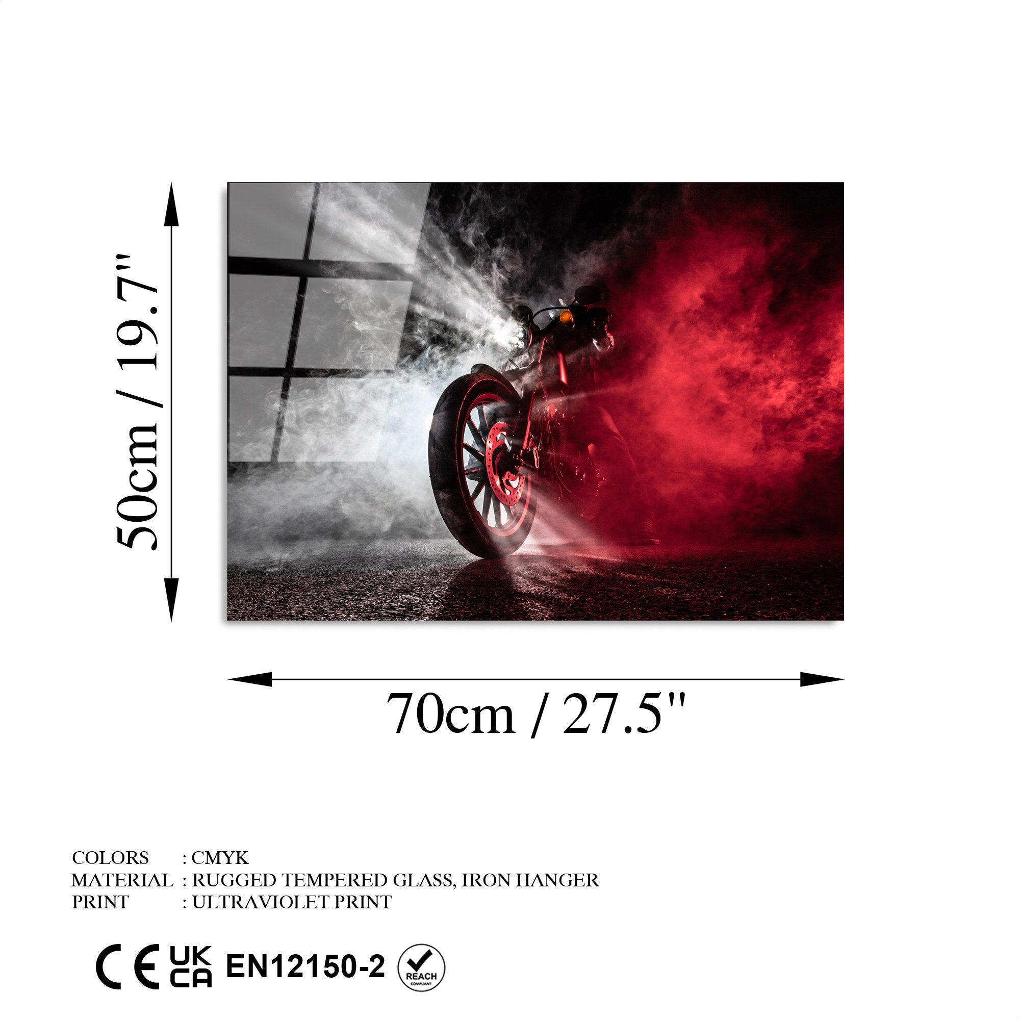 Quadro Decorativo em Vidro Temperado UV-428, Multicolor, 50 x 70 cm (4 mm)