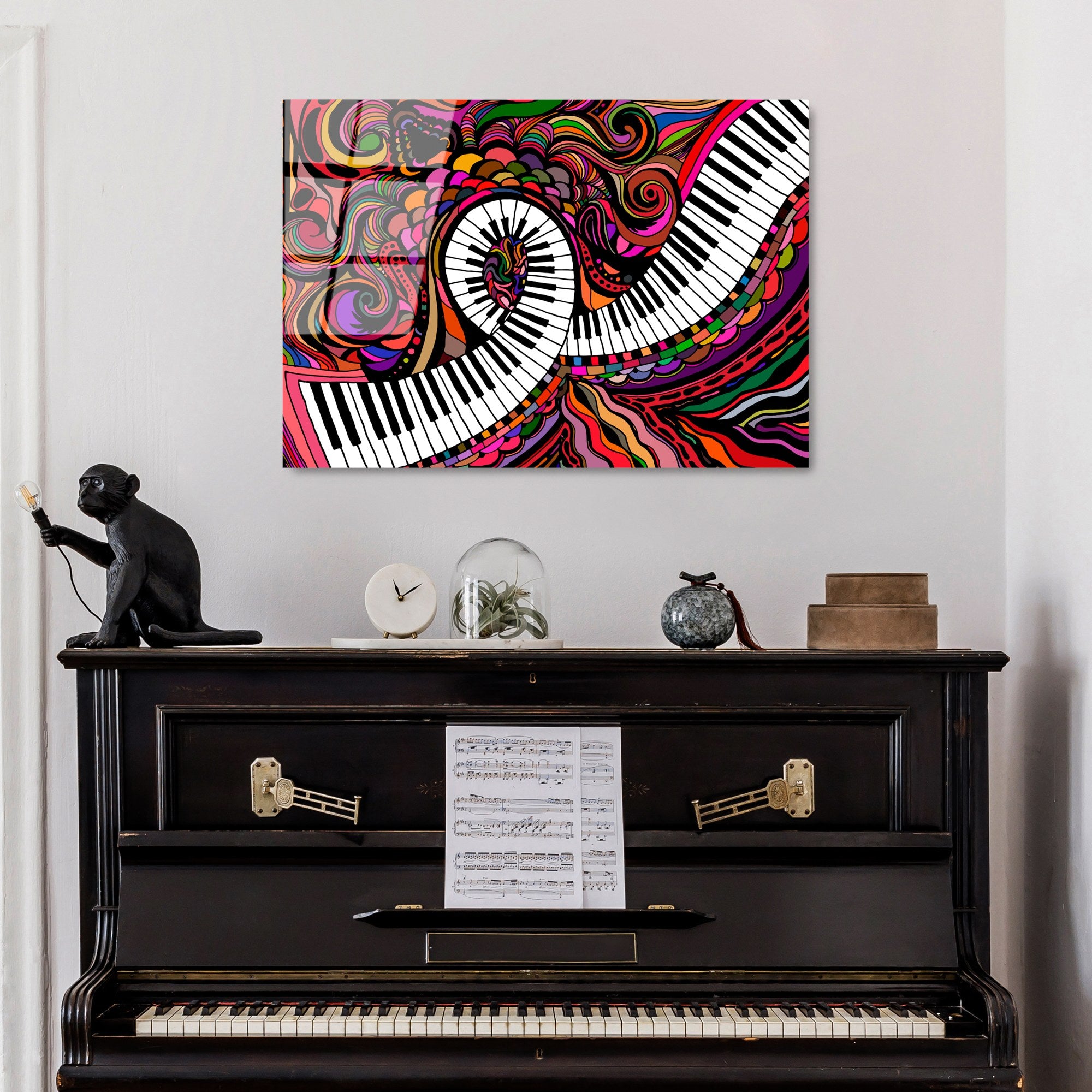 Quadro Decorativo em Vidro Temperado 100% (4 mm) UV-429, 50 x 70 cm, Multicolor