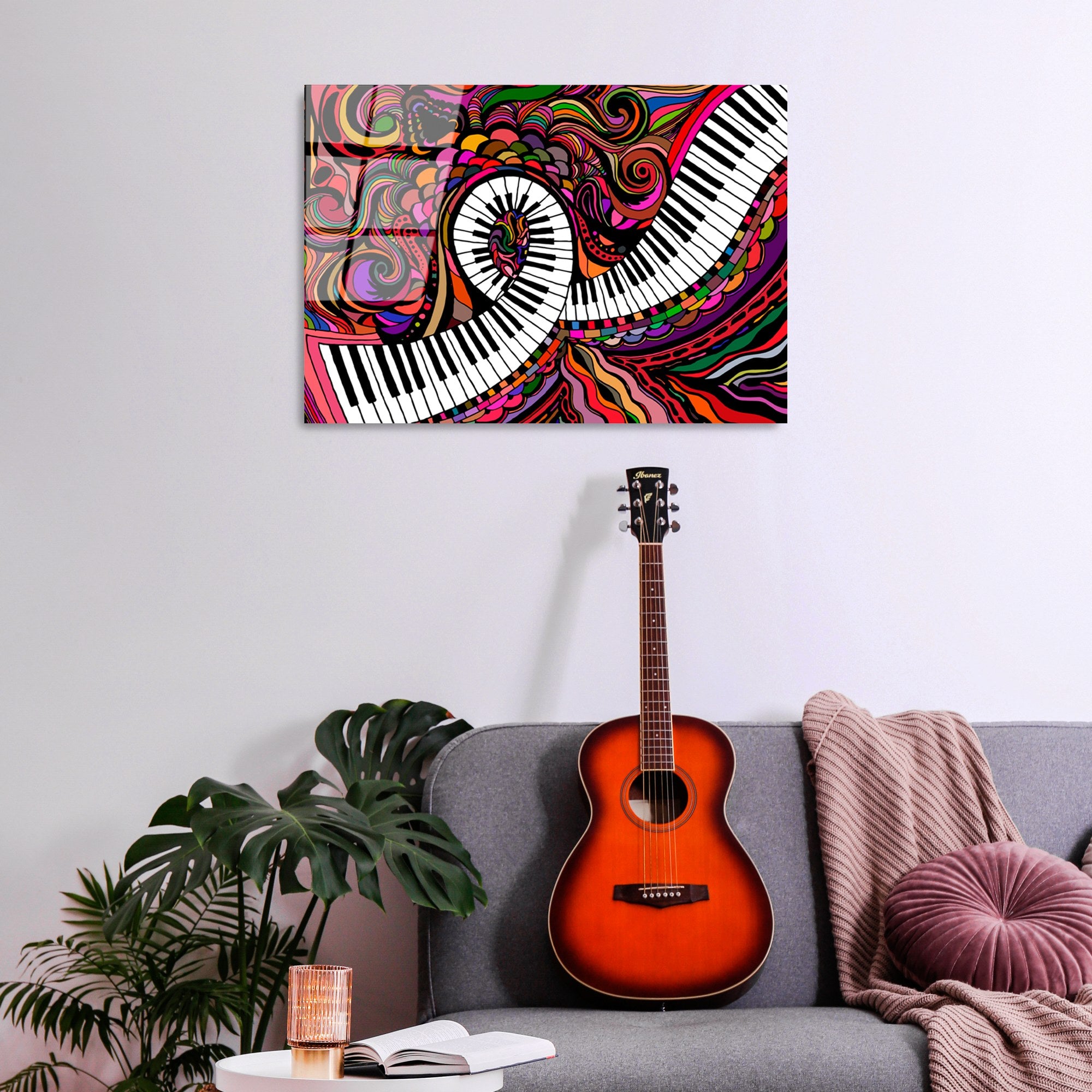 Quadro Decorativo em Vidro Temperado 100% (4 mm) UV-429, 50 x 70 cm, Multicolor