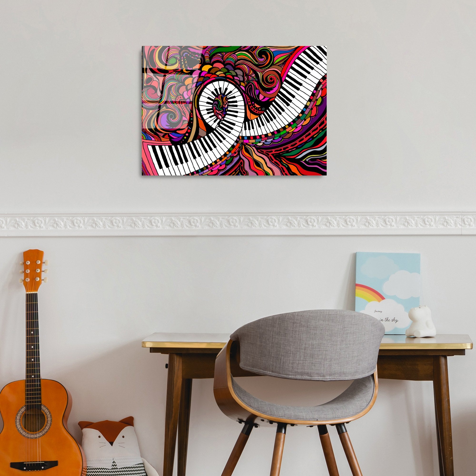 Quadro Decorativo em Vidro Temperado 100% (4 mm) UV-429, 50 x 70 cm, Multicolor