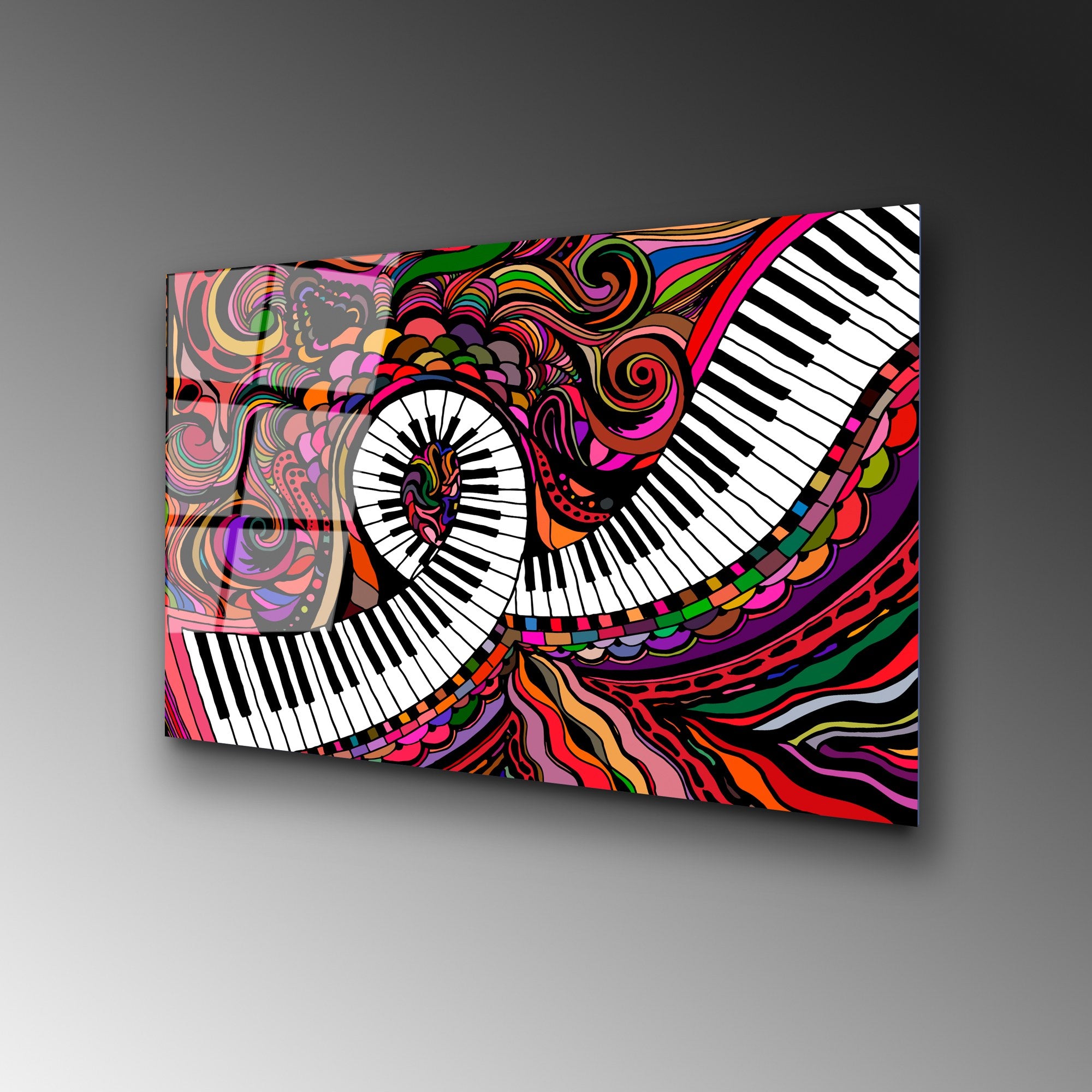 Quadro Decorativo em Vidro Temperado 100% (4 mm) UV-429, 50 x 70 cm, Multicolor