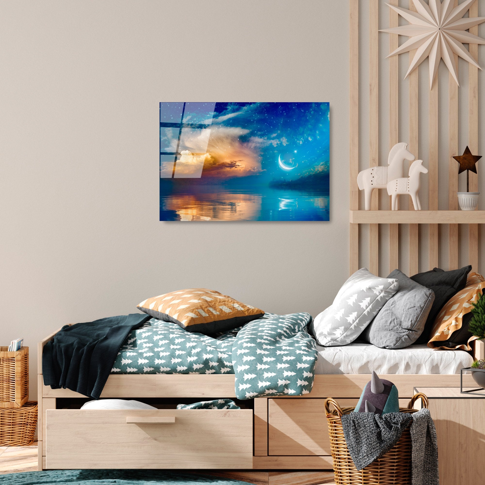 Quadro Decorativo em Vidro Temperado UV-434, Multicolor, 50 x 70 cm, 4 mm