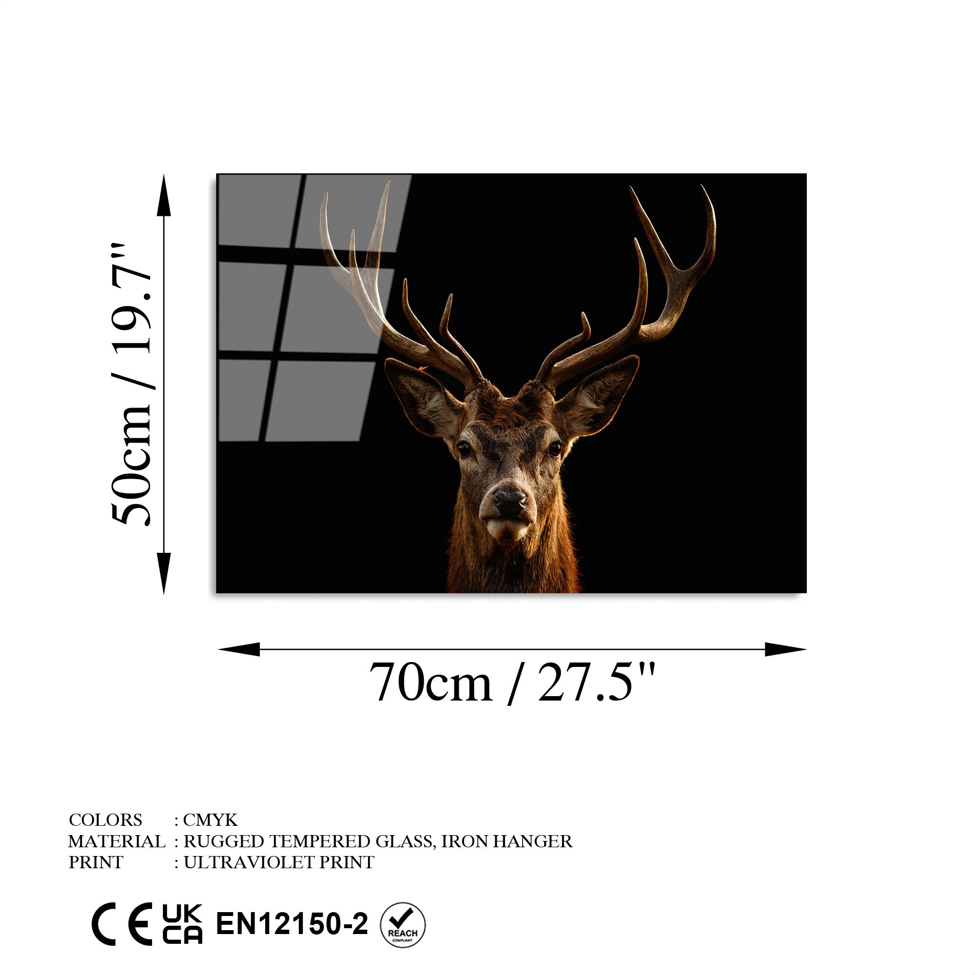 Quadro Decorativo em Vidro Temperado UV-438 50 x 70 cm Multicolor, 100% Vidro Temperado 4 mm